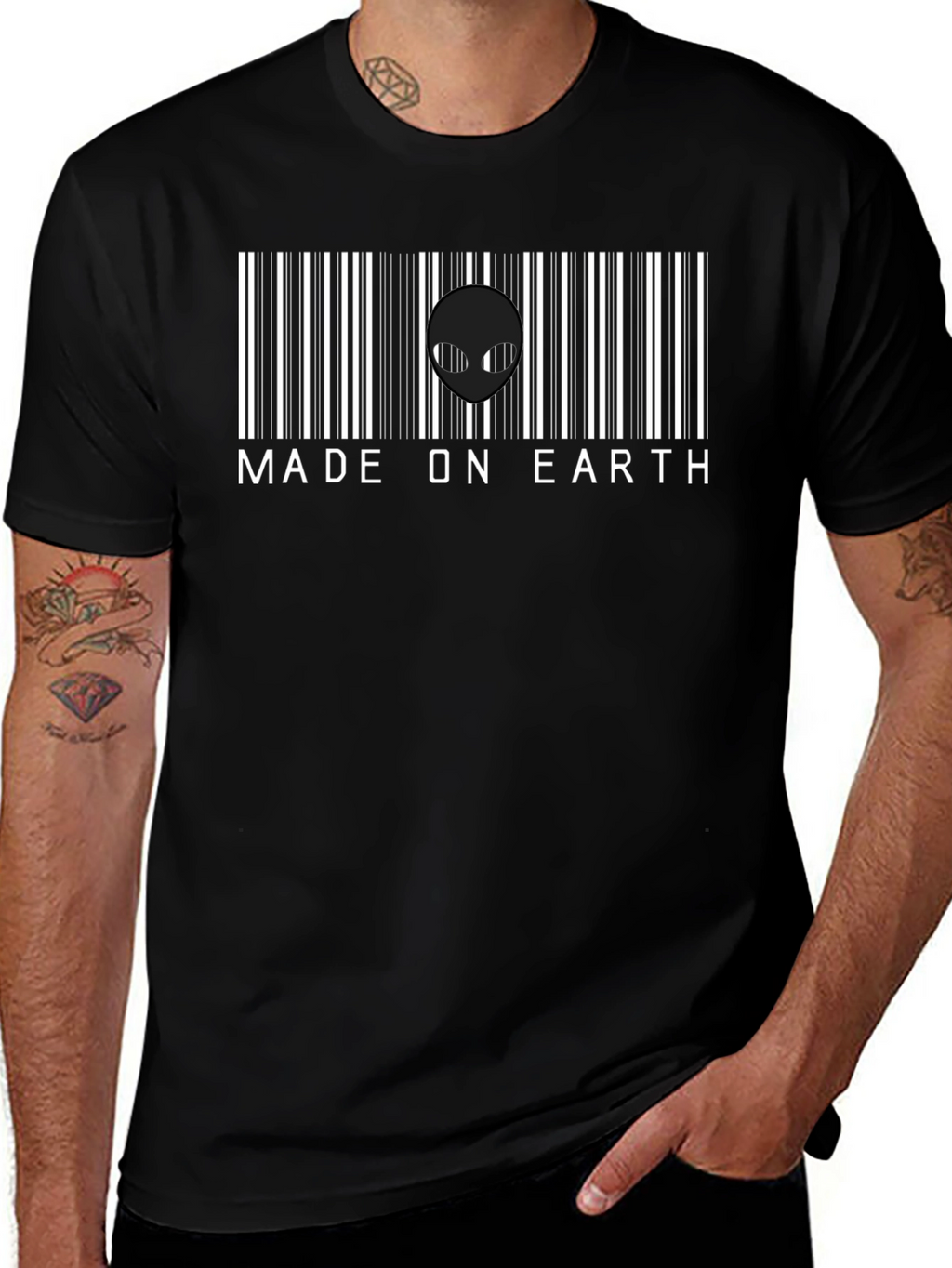 Made on Earth Alien Barcode T-Shirt