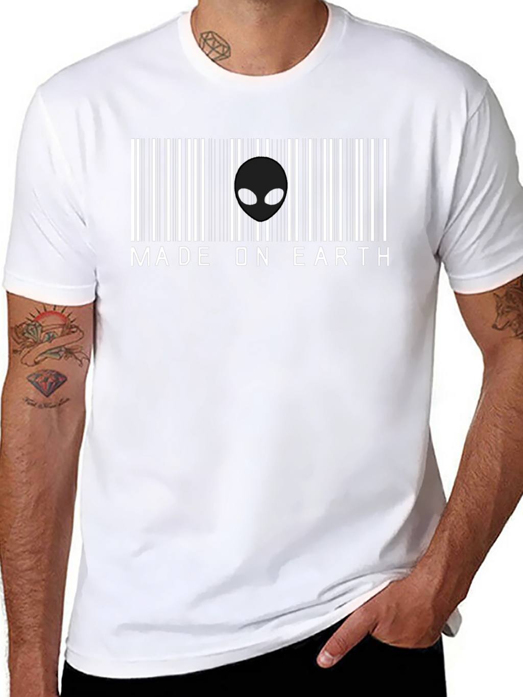Made on Earth Alien Barcode T-Shirt