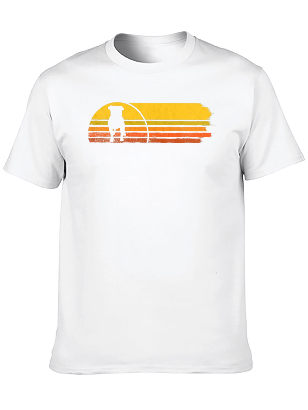 Retro Dog Sunset Graphic Tee - Black