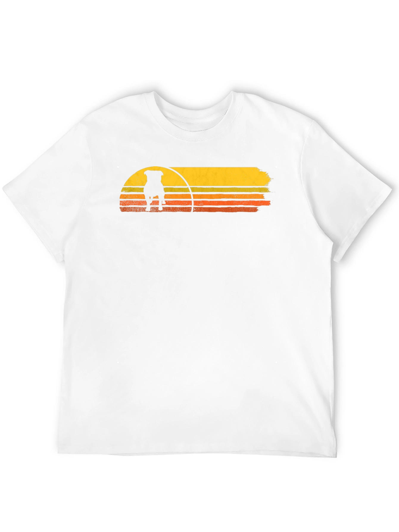 Retro Dog Sunset Graphic Tee - Black