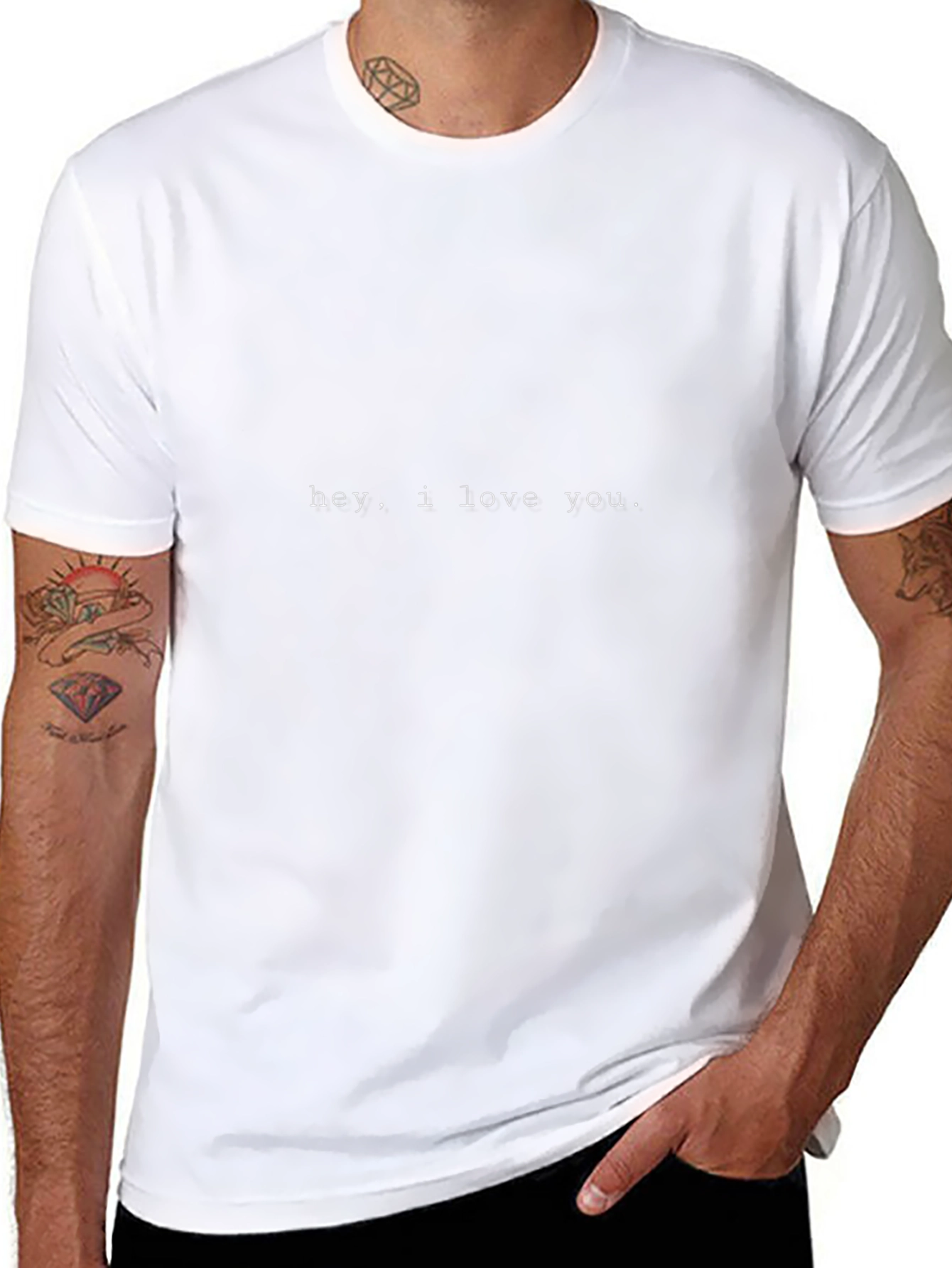 Hey I Love You Tee - Soft Cotton Casual Style