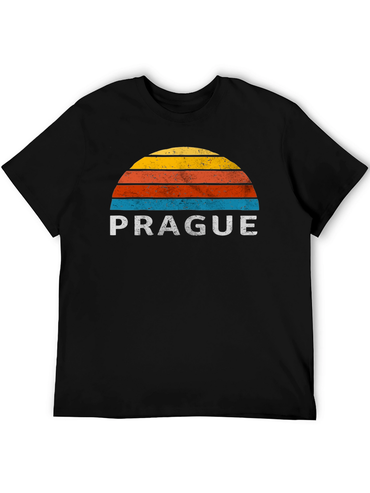 Prague Retro Sunset T-Shirt - Vintage City Pride Tee