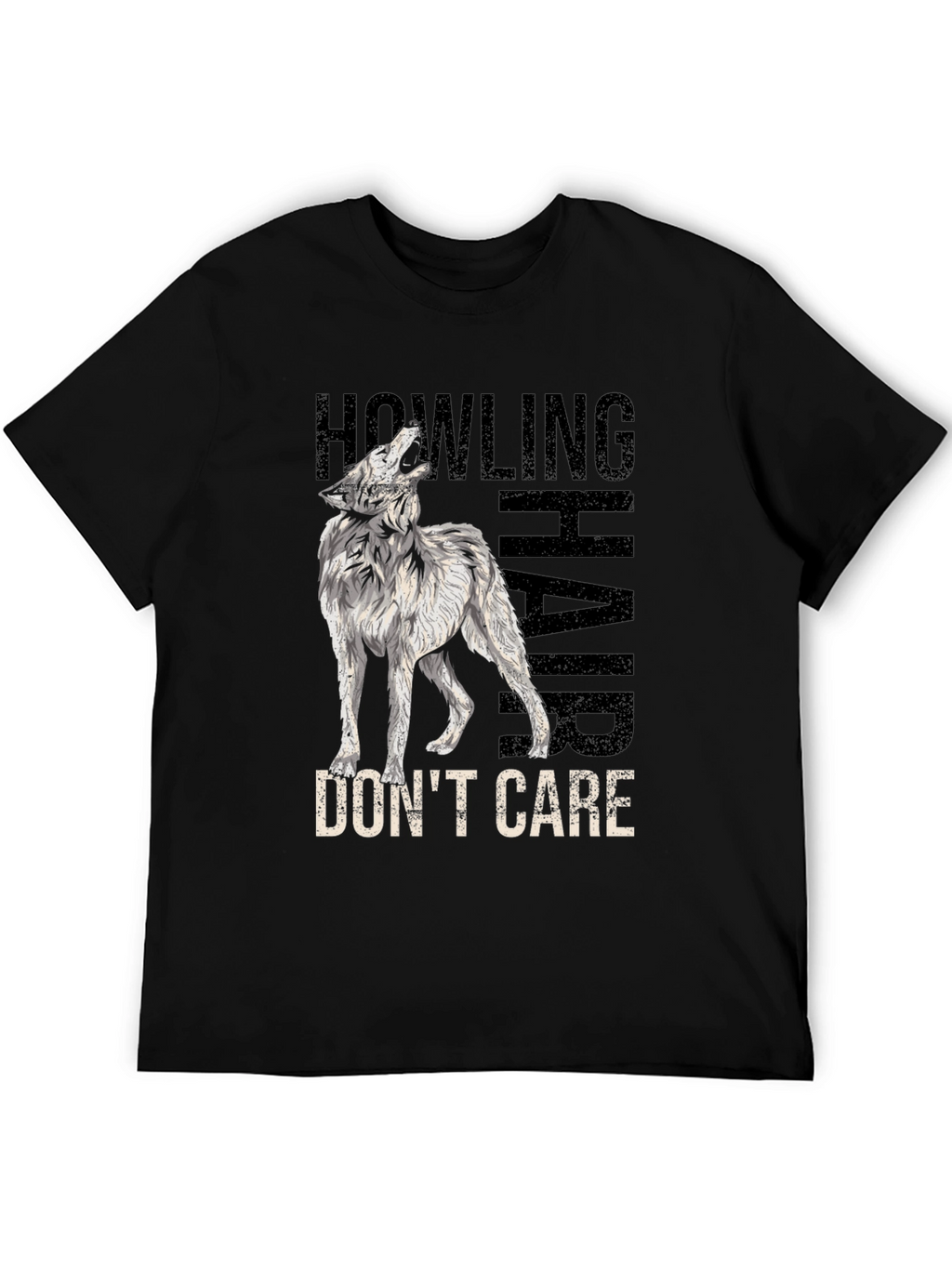 Howling Wolf Hair Dont Care Graphic Tee