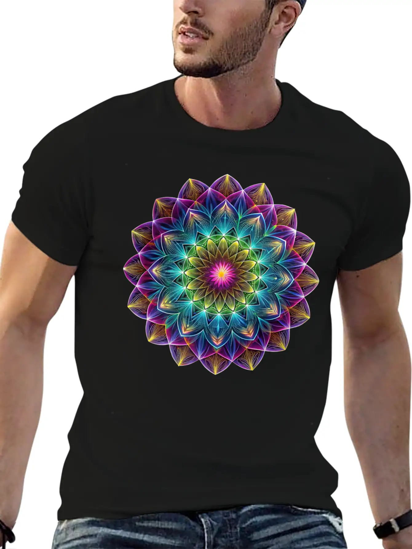 Sacred Geometry Sounds Of The Soul 1 Breathable Soft Cotton T-Shirt – Timeless Casual Look
