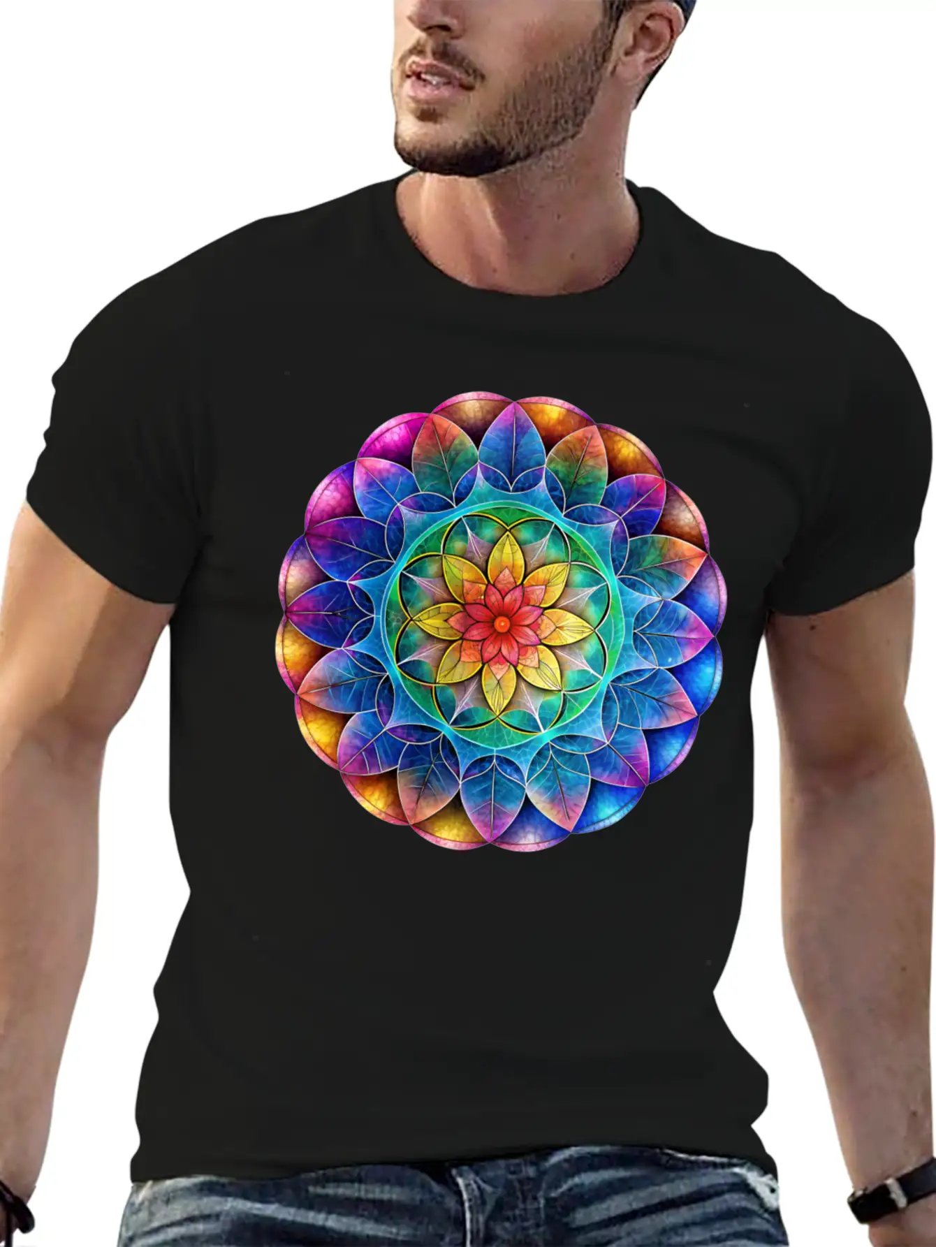 Sacred Geometry Sounds Of The Soul 9 Classic Cotton Tee – Unisex Comfort For Any Season