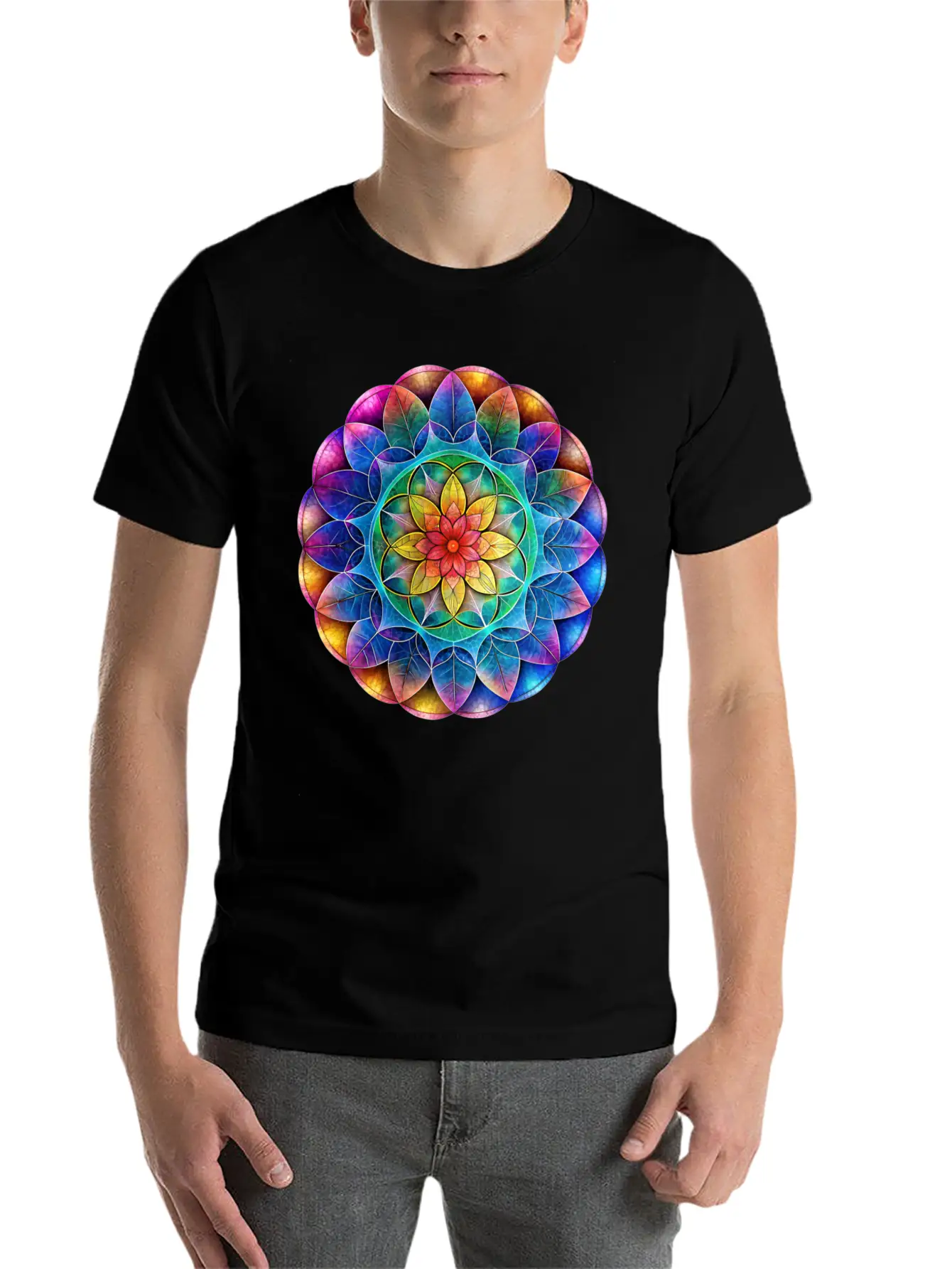 Sacred Geometry Sounds Of The Soul 9 Classic Cotton Tee – Unisex Comfort For Any Season