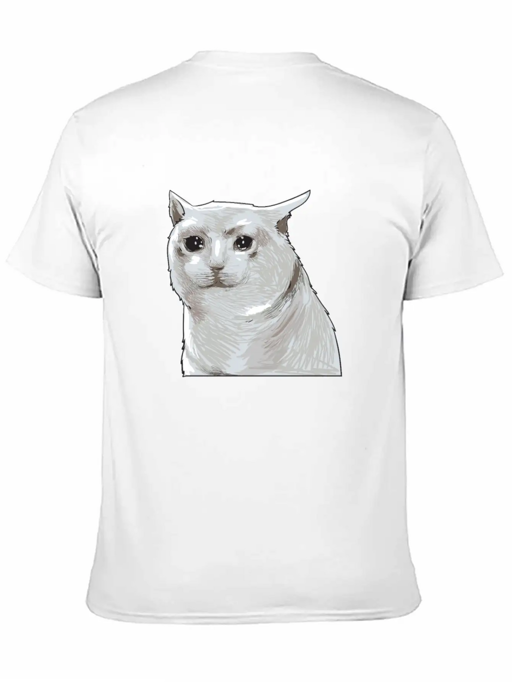 Sad Crying Cat Meme Classic Cotton Tee – Unisex Comfort For Any Season