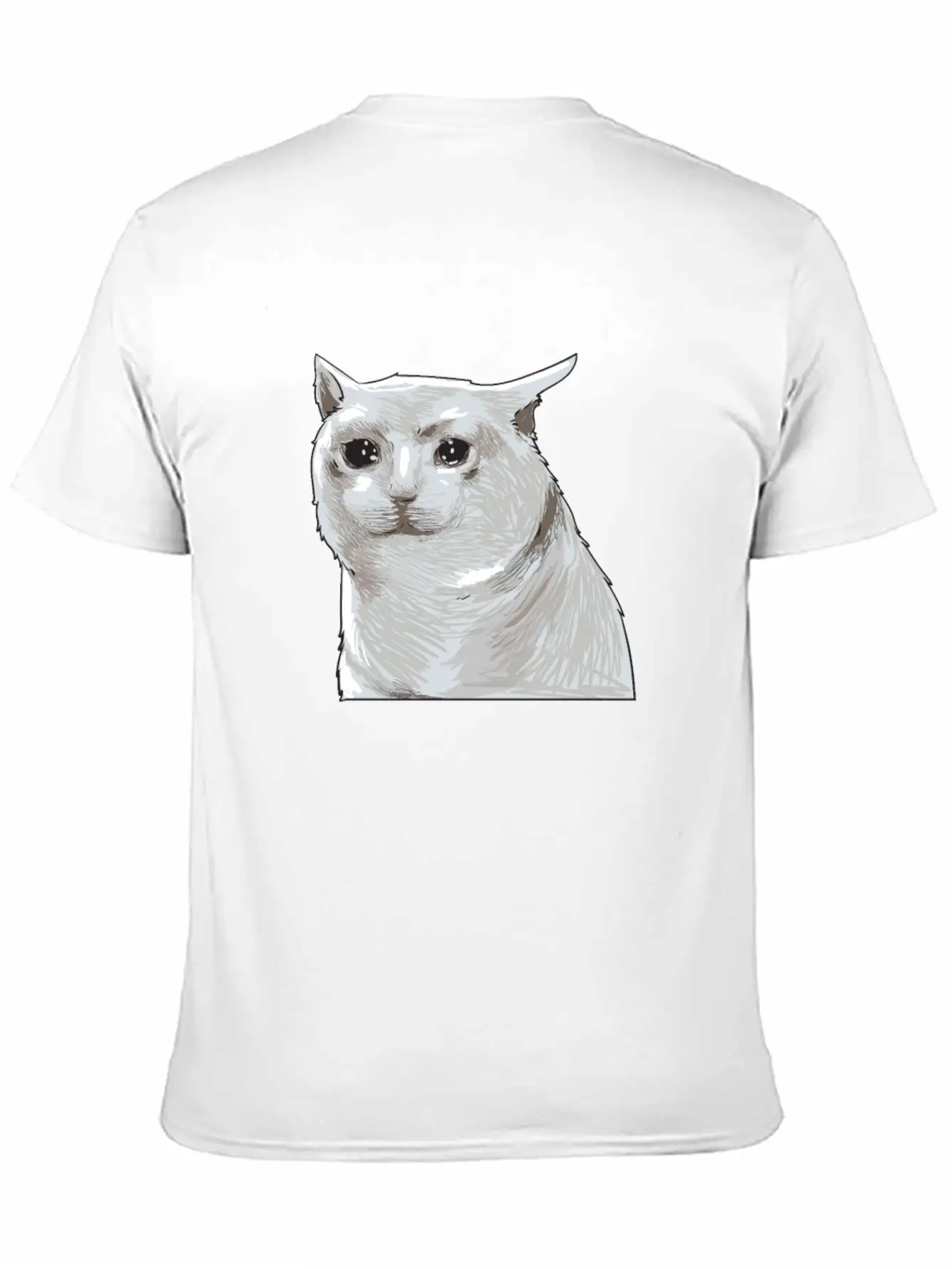 Sad Crying Cat Meme Classic Cotton Tee – Unisex Comfort For Any Season