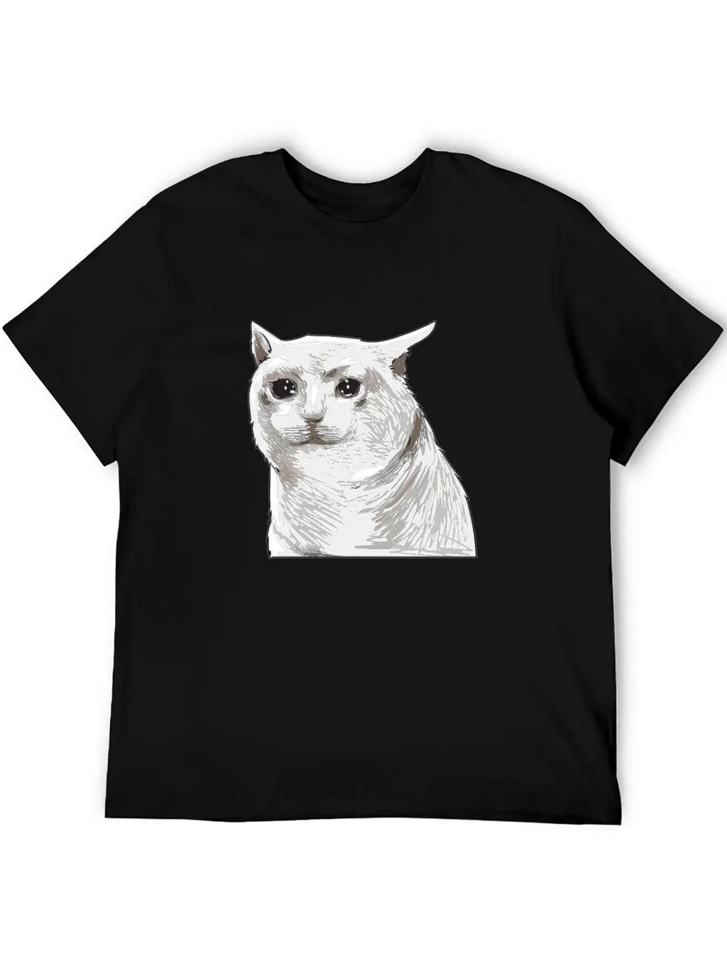 Sad Crying Cat Meme Classic Cotton Tee – Unisex Comfort For Any Season