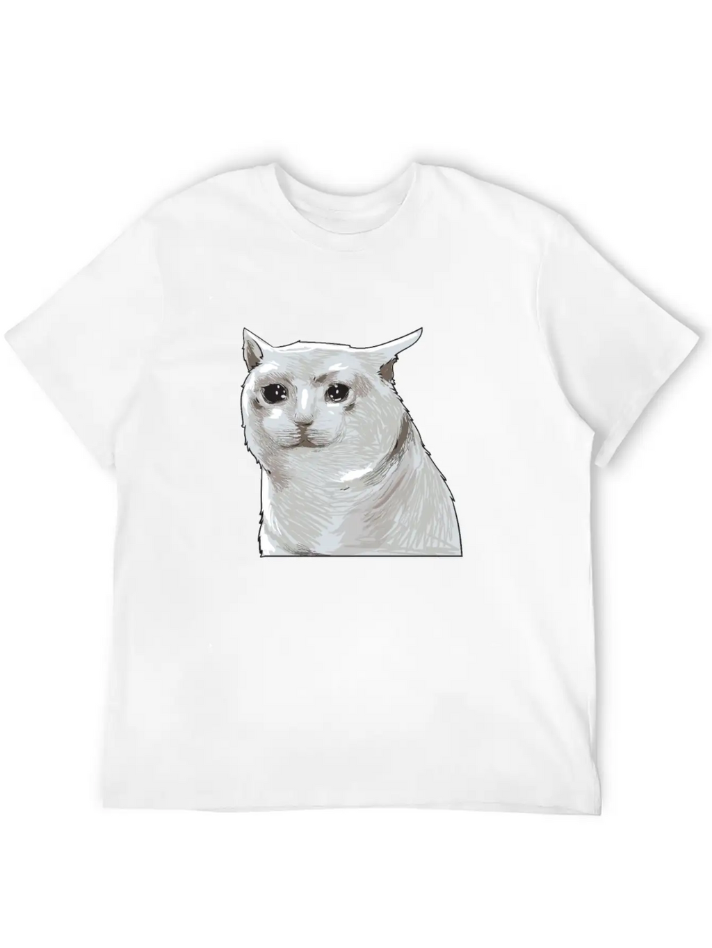 Sad Crying Cat Meme Classic Cotton Tee – Unisex Comfort For Any Season