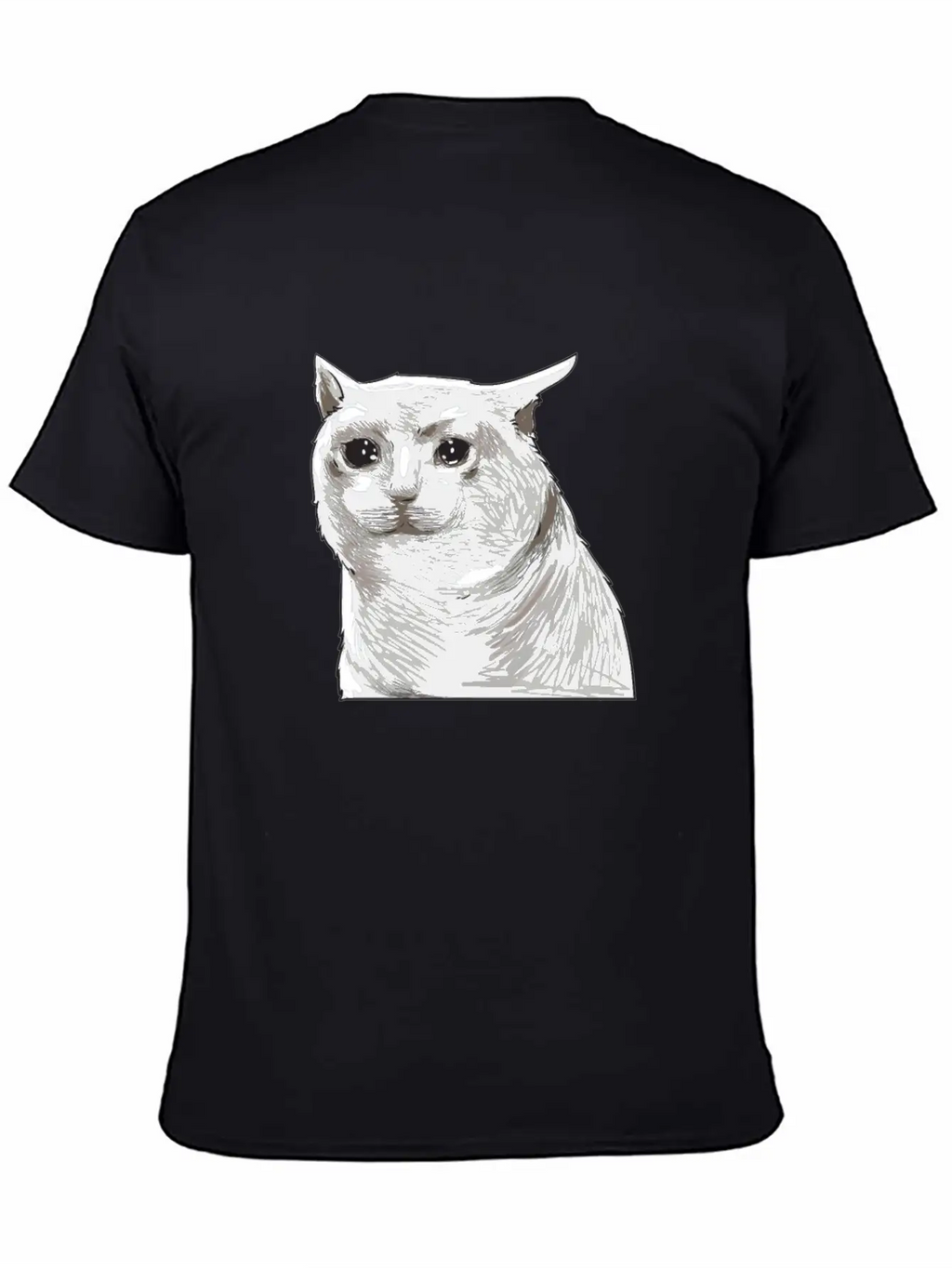 Sad Crying Cat Meme Classic Cotton Tee – Unisex Comfort For Any Season