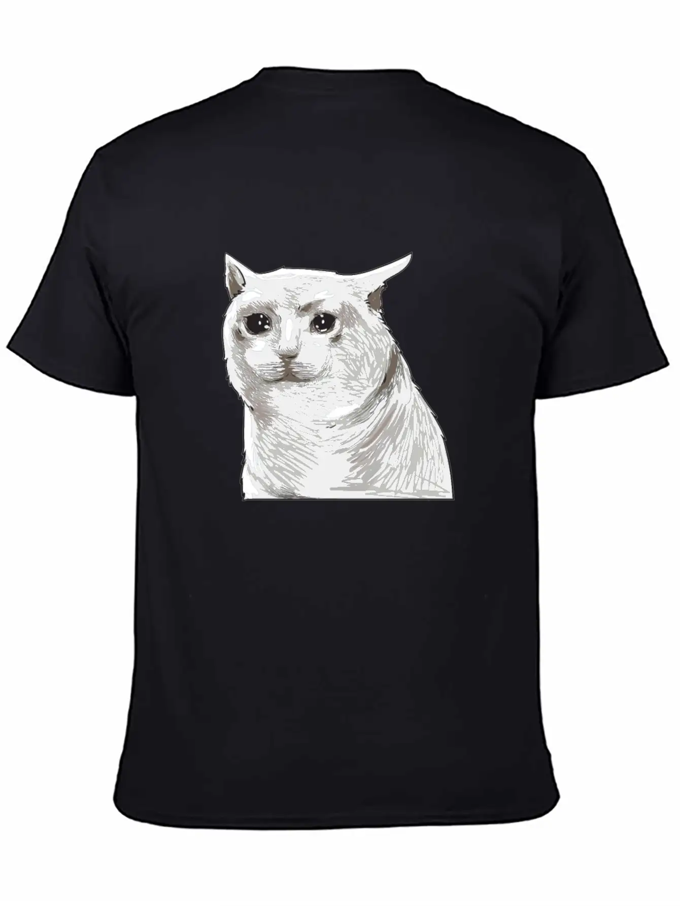 Sad Crying Cat Meme Classic Cotton Tee – Unisex Comfort For Any Season