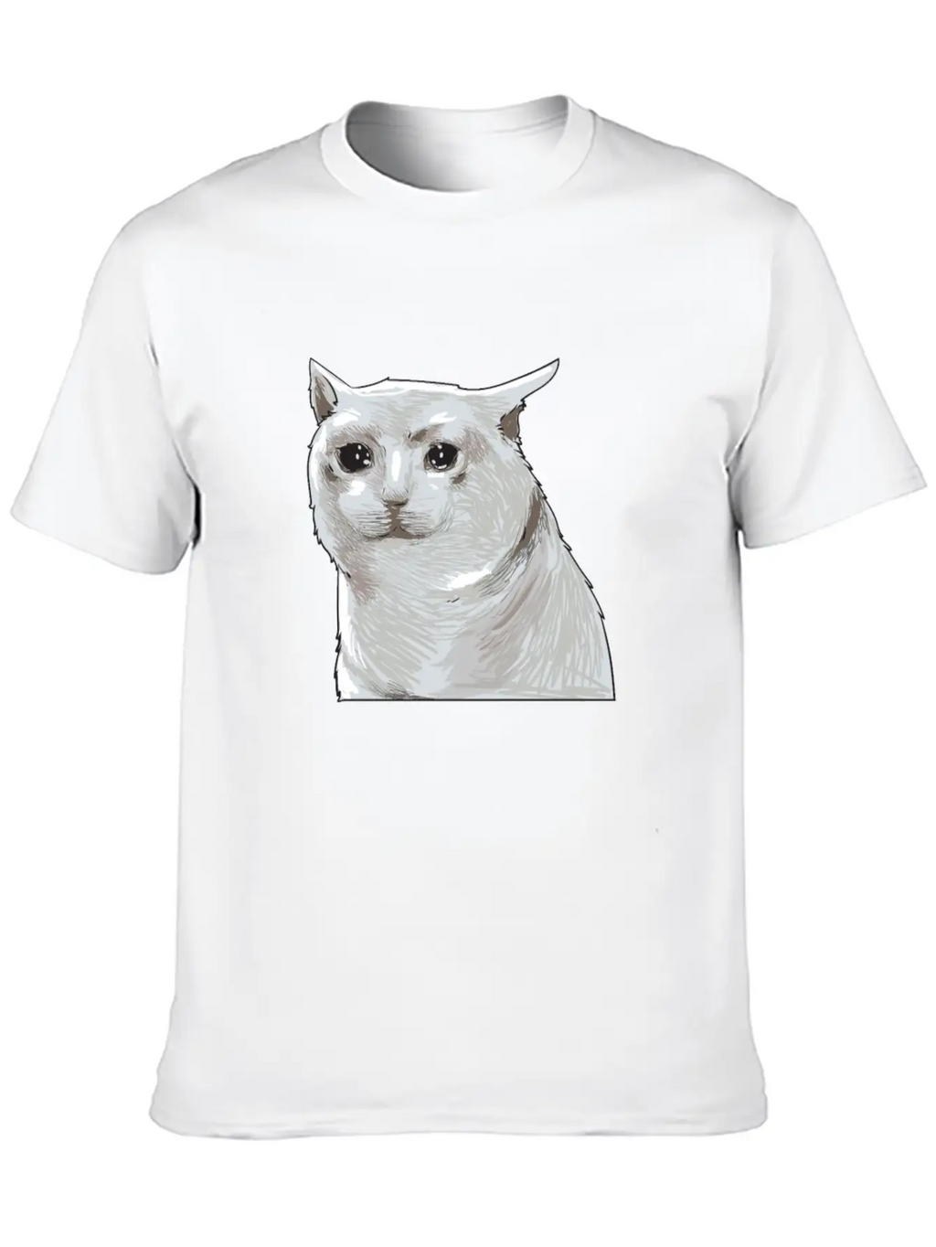 Sad Crying Cat Meme Classic Cotton Tee – Unisex Comfort For Any Season