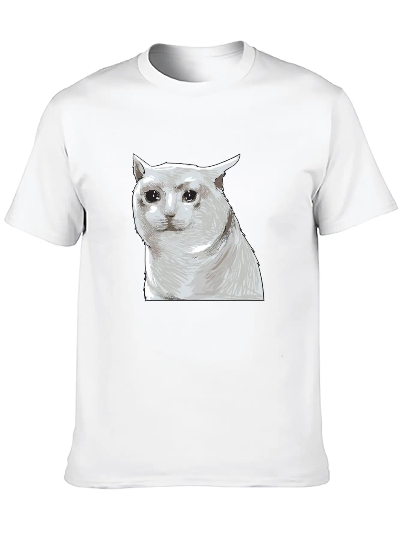 Sad Crying Cat Meme Classic Cotton Tee – Unisex Comfort For Any Season