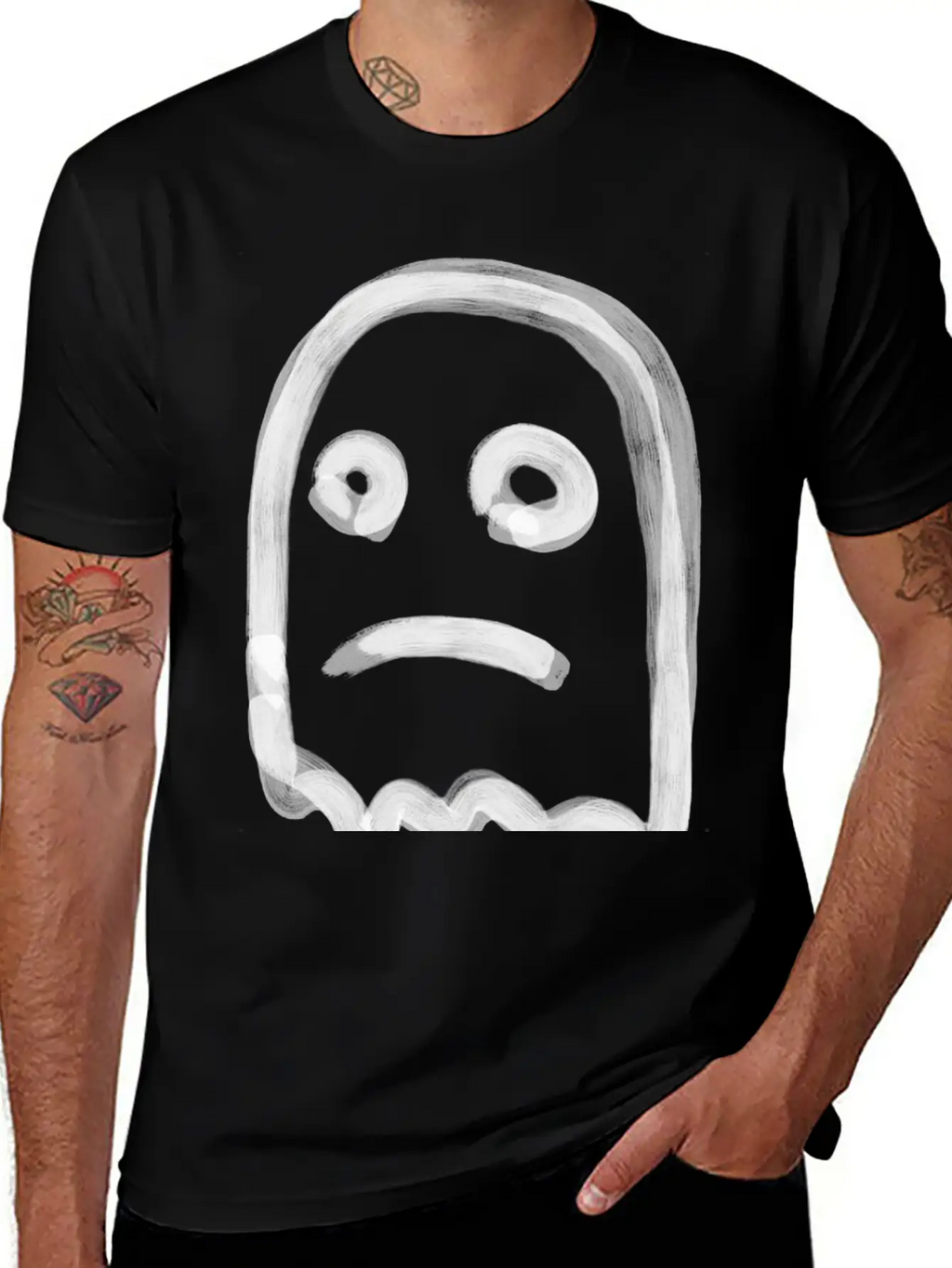 Sad Ghost Stylish Everyday T-Shirt – Unisex Basic Cotton Tee