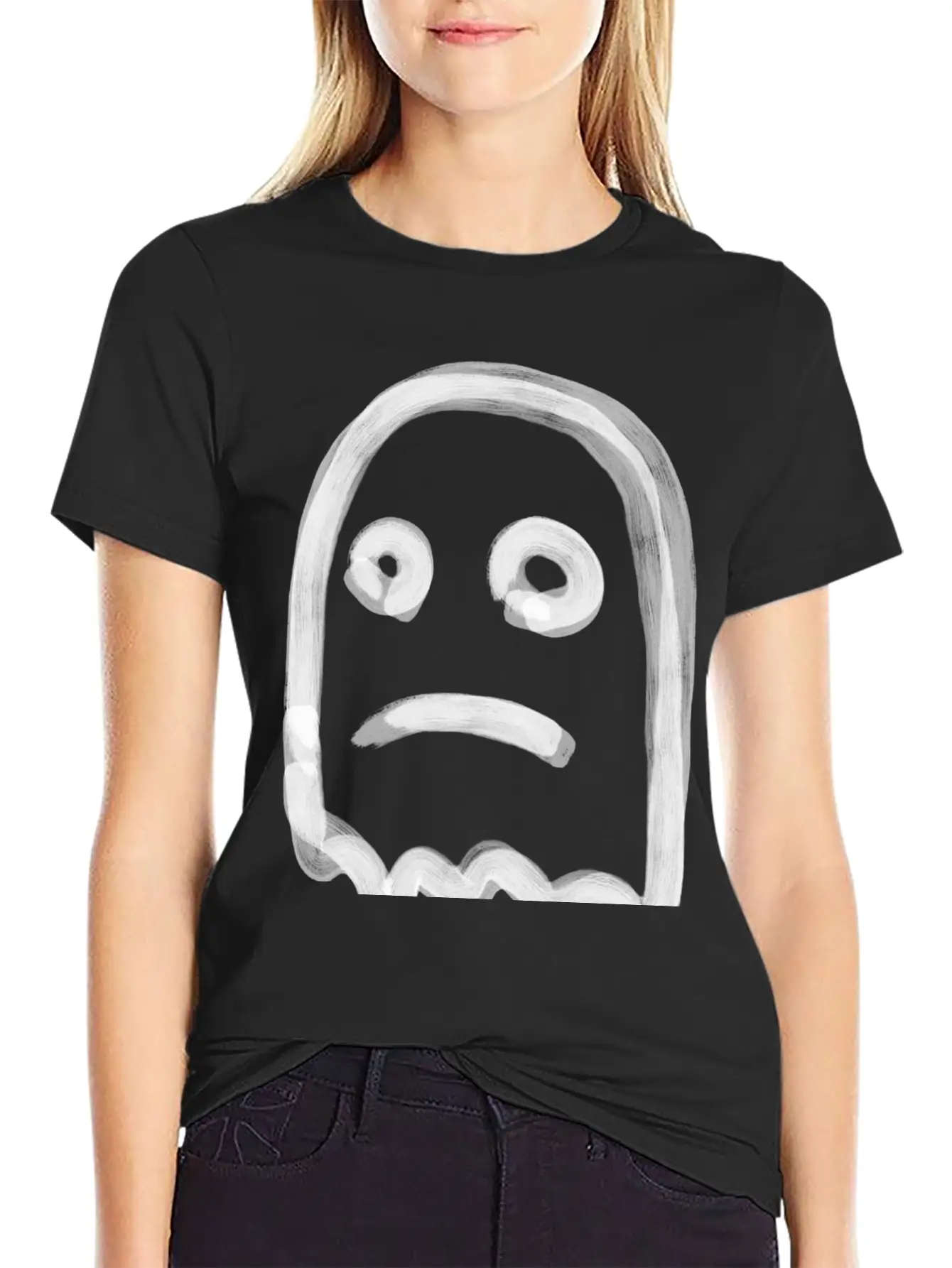 Sad Ghost Stylish Everyday T-Shirt – Unisex Basic Cotton Tee