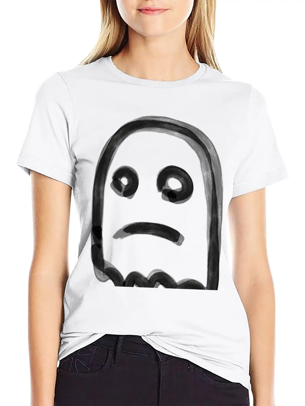 Sad Ghost Stylish Everyday T-Shirt – Unisex Basic Cotton Tee