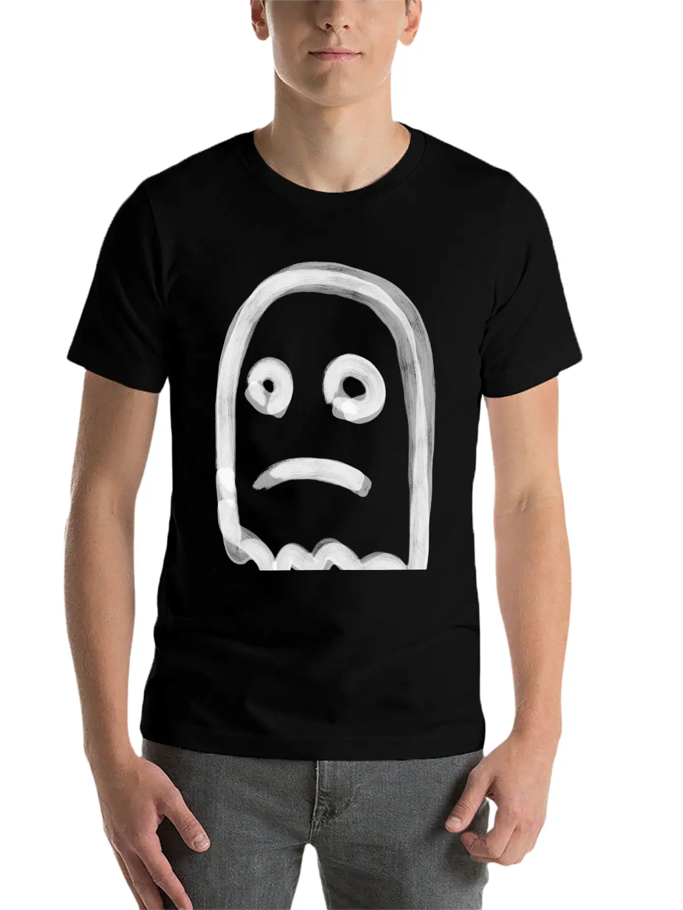 Sad Ghost Stylish Everyday T-Shirt – Unisex Basic Cotton Tee