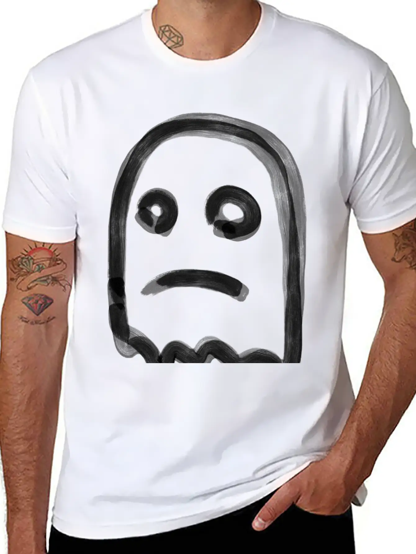 Sad Ghost Stylish Everyday T-Shirt – Unisex Basic Cotton Tee