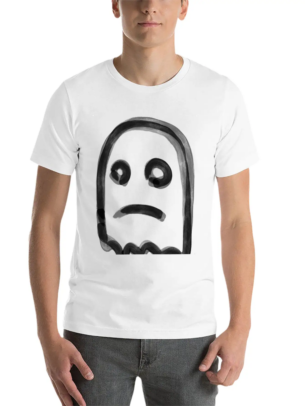 Sad Ghost Stylish Everyday T-Shirt – Unisex Basic Cotton Tee