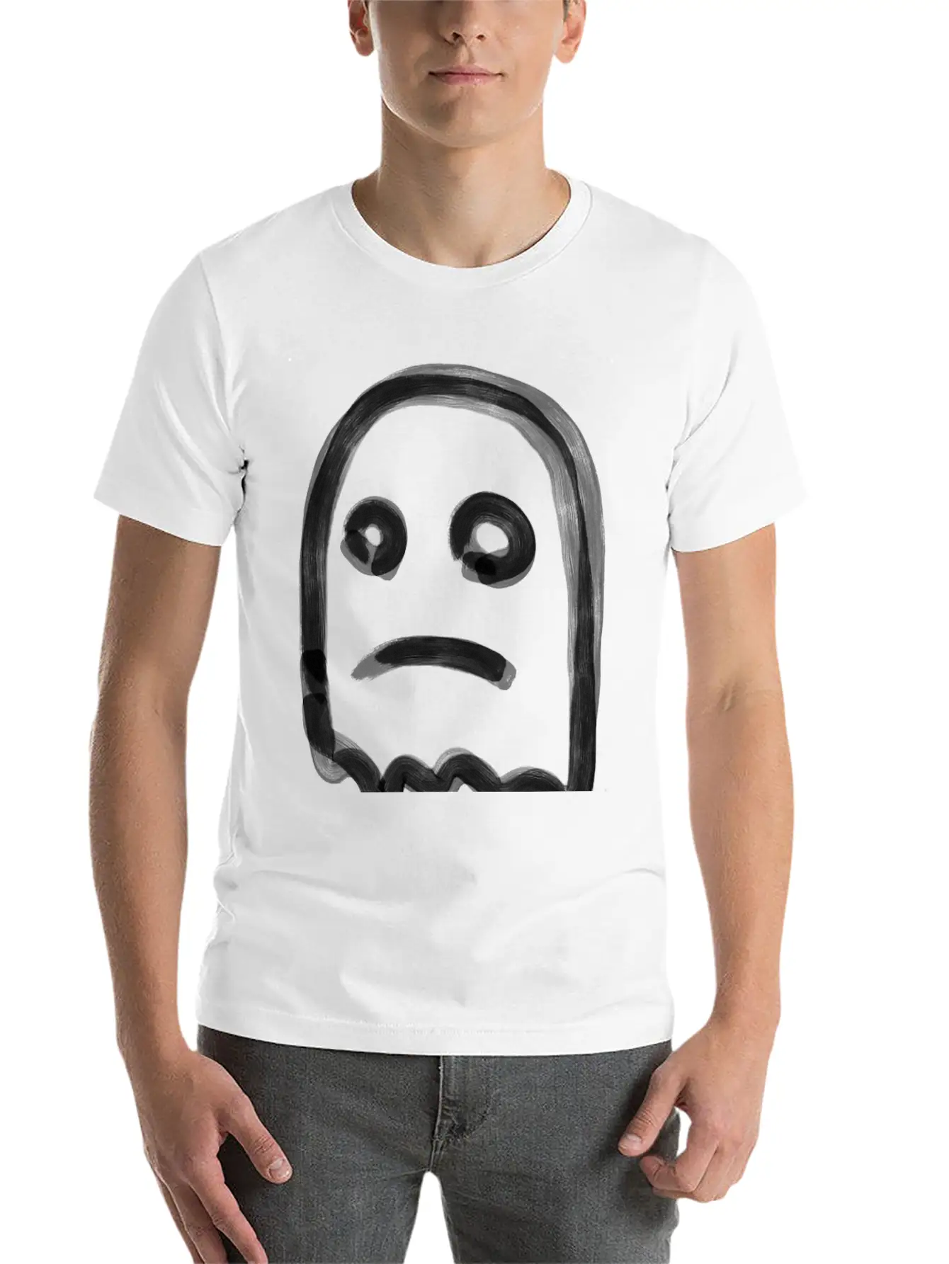 Sad Ghost Stylish Everyday T-Shirt – Unisex Basic Cotton Tee
