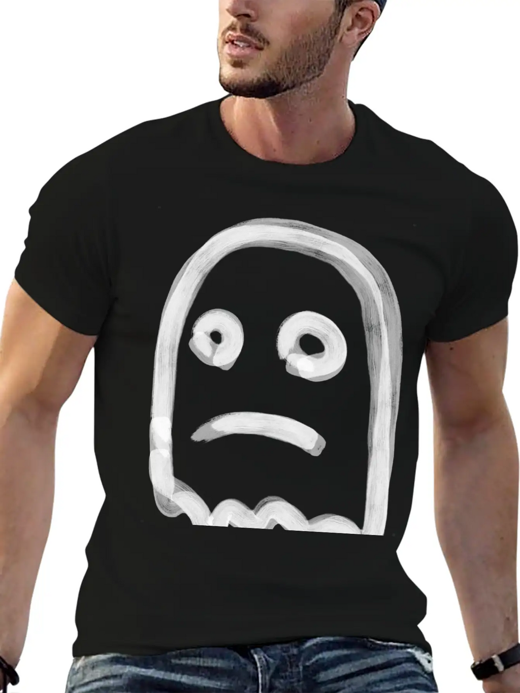 Sad Ghost Stylish Everyday T-Shirt – Unisex Basic Cotton Tee