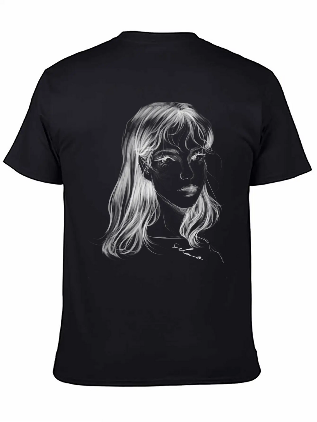 Sad Girl Artist Hand Draw Stylish Everyday T-Shirt – Unisex Basic Cotton Tee