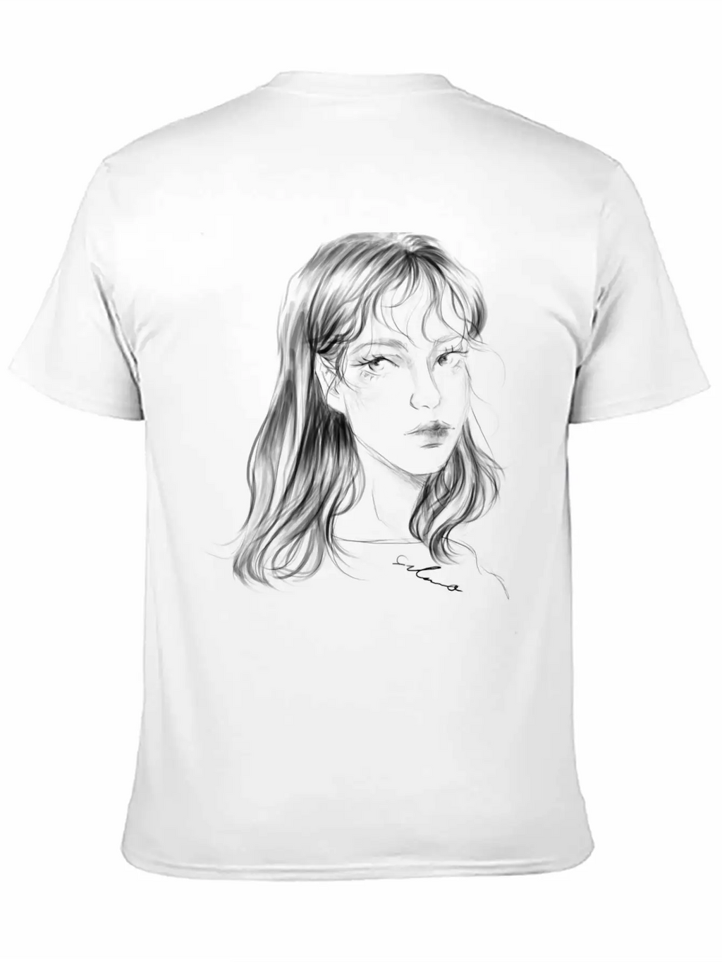 Sad Girl Artist Hand Draw Stylish Everyday T-Shirt – Unisex Basic Cotton Tee