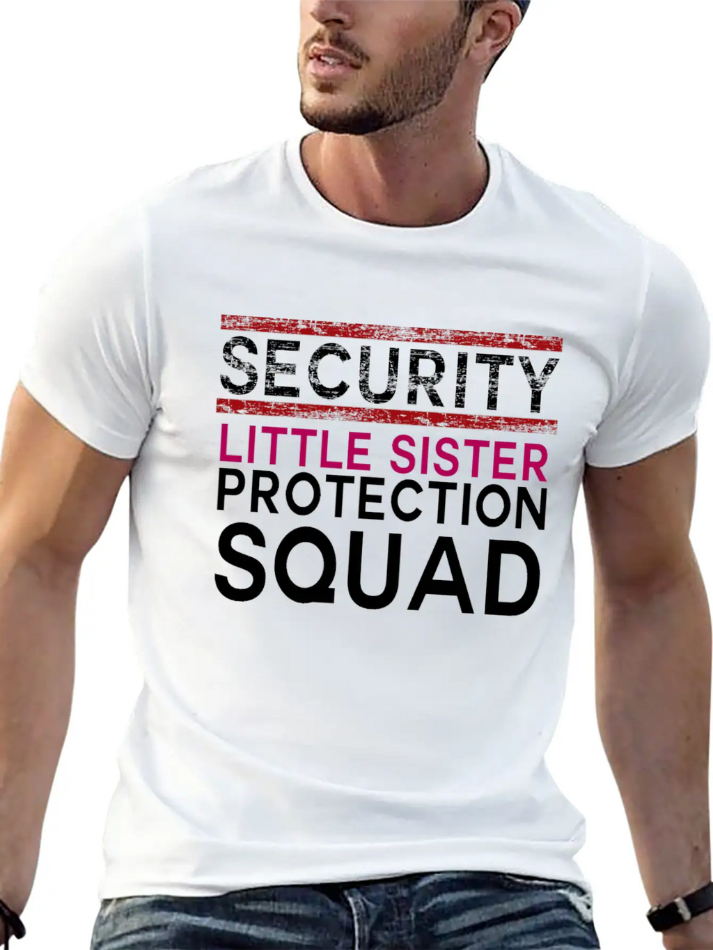 Safety Little Sister Protection Group Big Brother Classic Cotton Tee – Unisex Comfort For Any Season