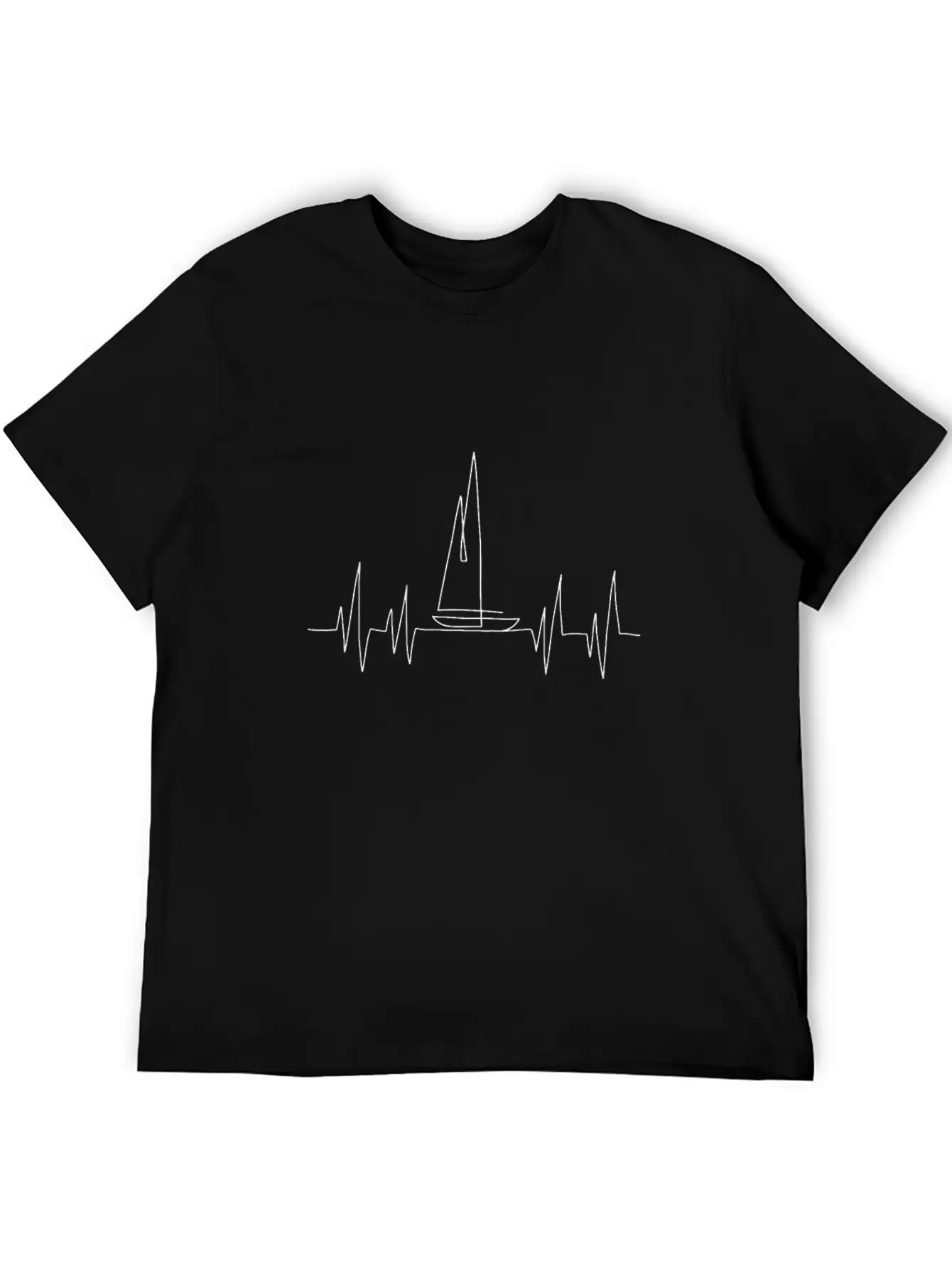 SAILBOAT HEART BEAT | Sailing Trip | Boatlife Unisex Casual T-Shirt – Clean Design For Daily Comfort