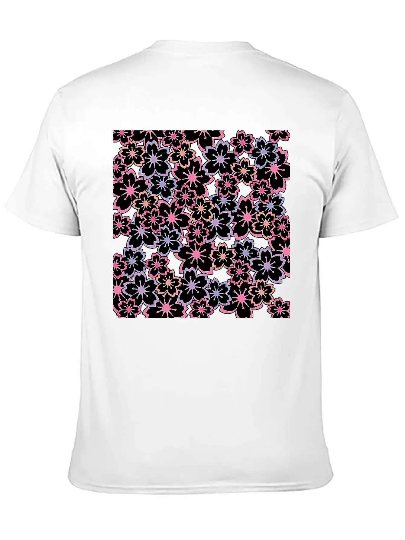 Sakura Flowers Pattern - Cool Cherry Blossom Print Classic Cotton Tee – Unisex Comfort For Any Season