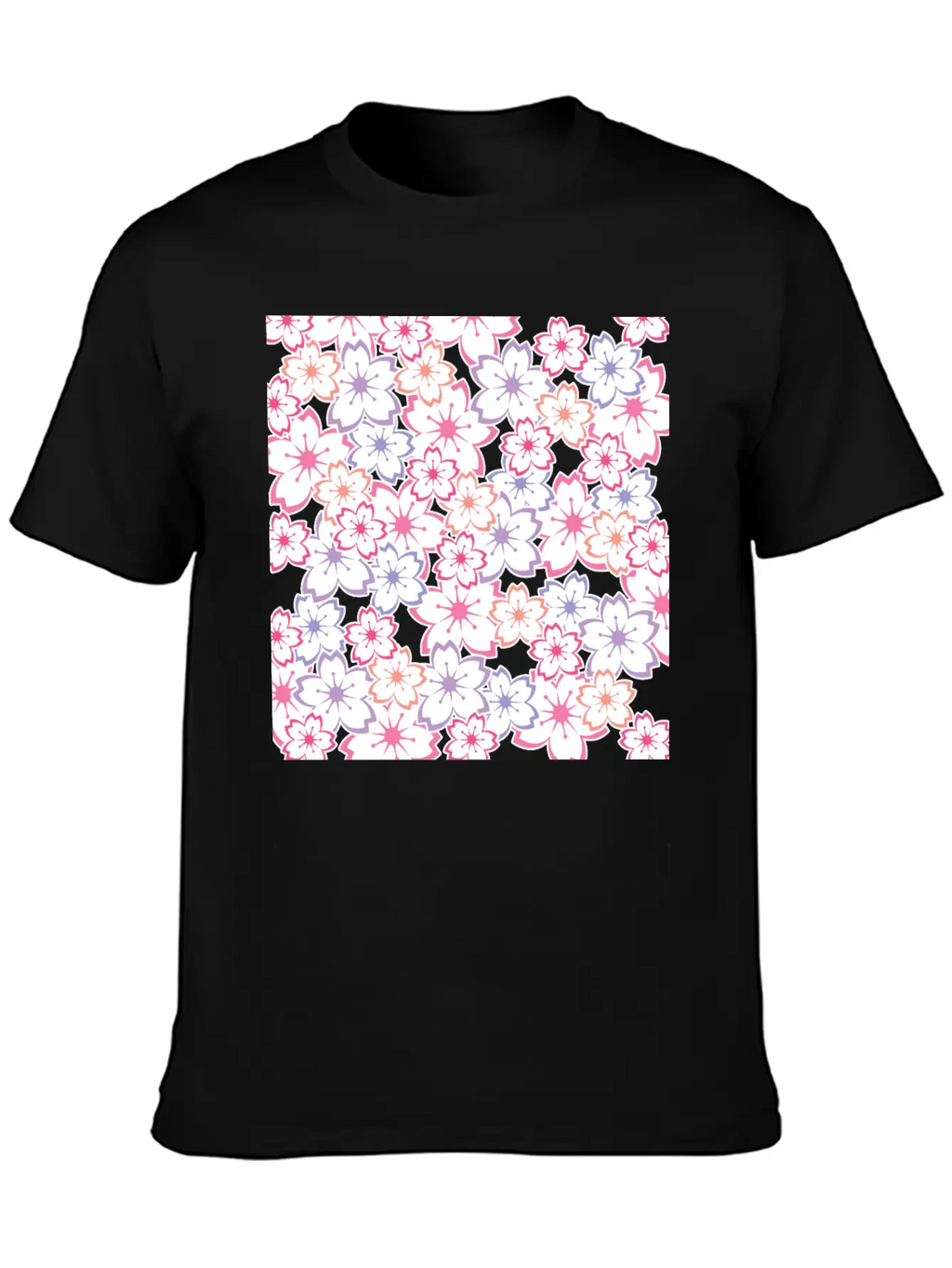 Sakura Flowers Pattern - Cool Cherry Blossom Print Classic Cotton Tee – Unisex Comfort For Any Season