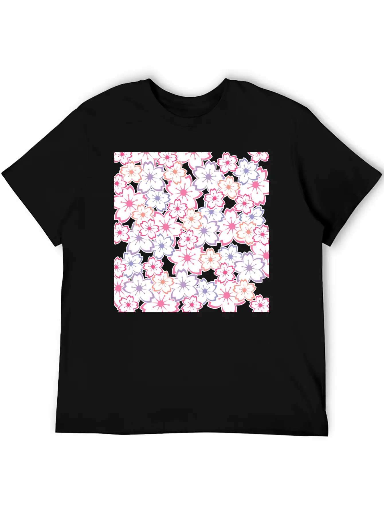 Sakura Flowers Pattern - Cool Cherry Blossom Print Classic Cotton Tee – Unisex Comfort For Any Season