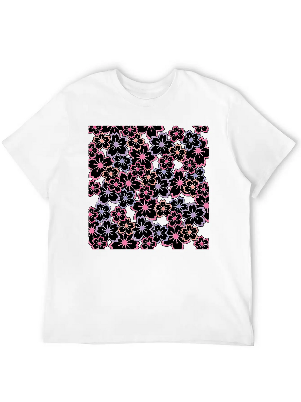 Sakura Flowers Pattern - Cool Cherry Blossom Print Classic Cotton Tee – Unisex Comfort For Any Season