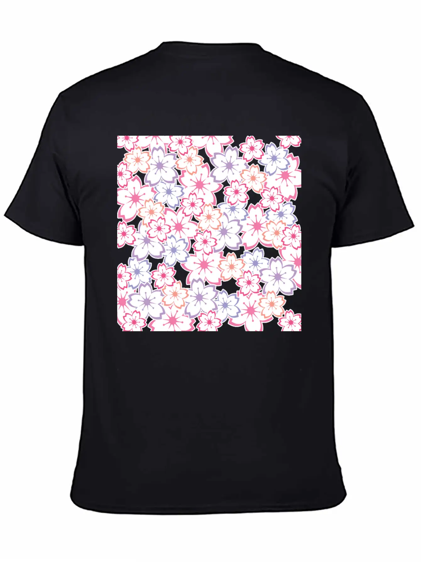 Sakura Flowers Pattern - Cool Cherry Blossom Print Classic Cotton Tee – Unisex Comfort For Any Season