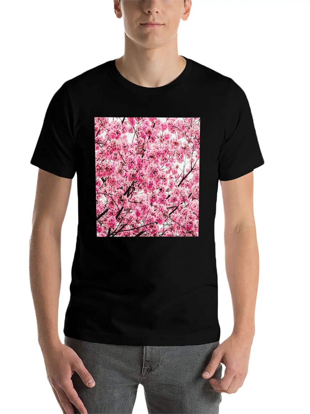 Sakura Tree - Cool Pattern Print Cherry Blossom Classic Cotton Tee – Unisex Comfort For Any Season