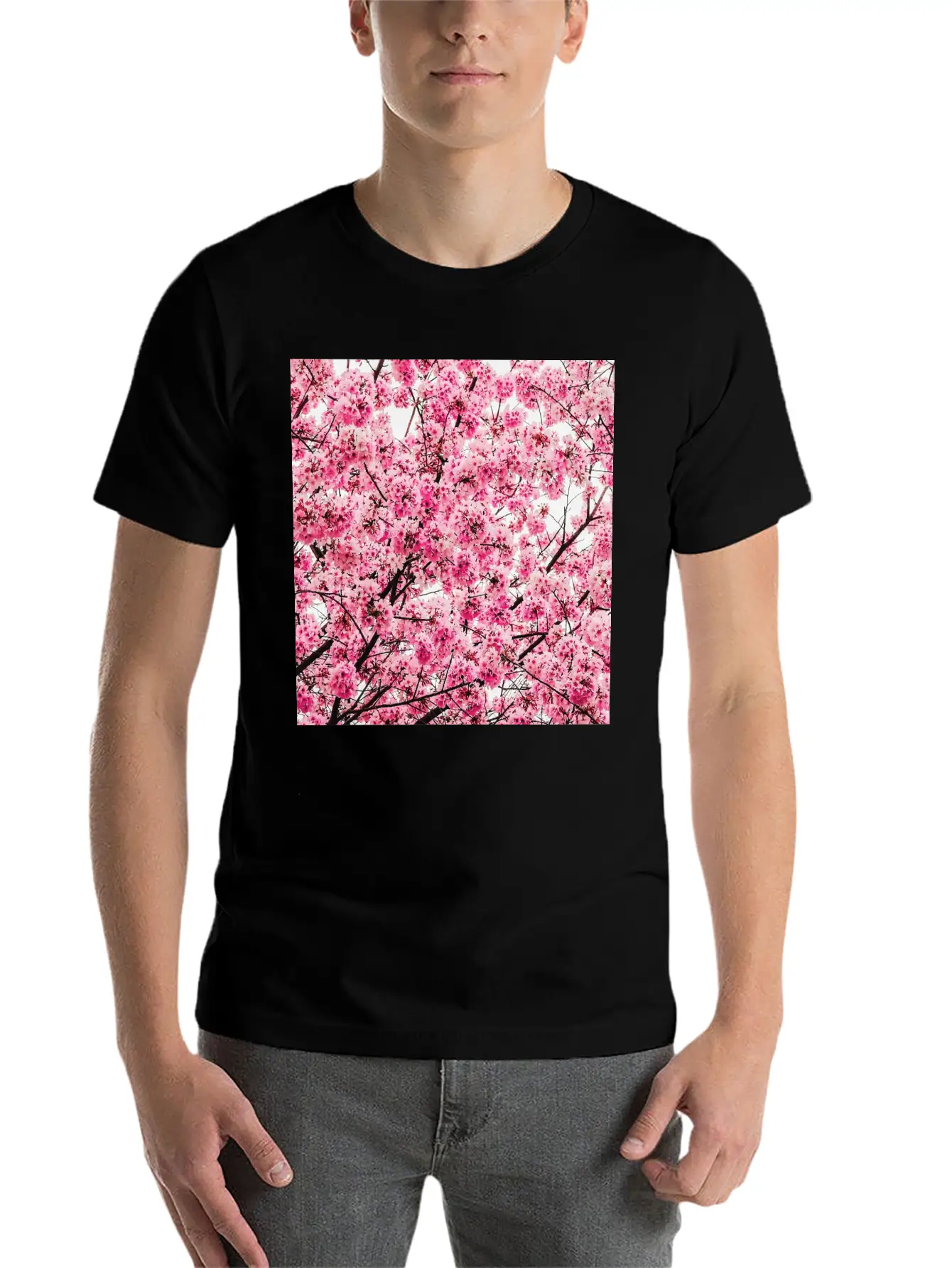Sakura Tree - Cool Pattern Print Cherry Blossom Classic Cotton Tee – Unisex Comfort For Any Season
