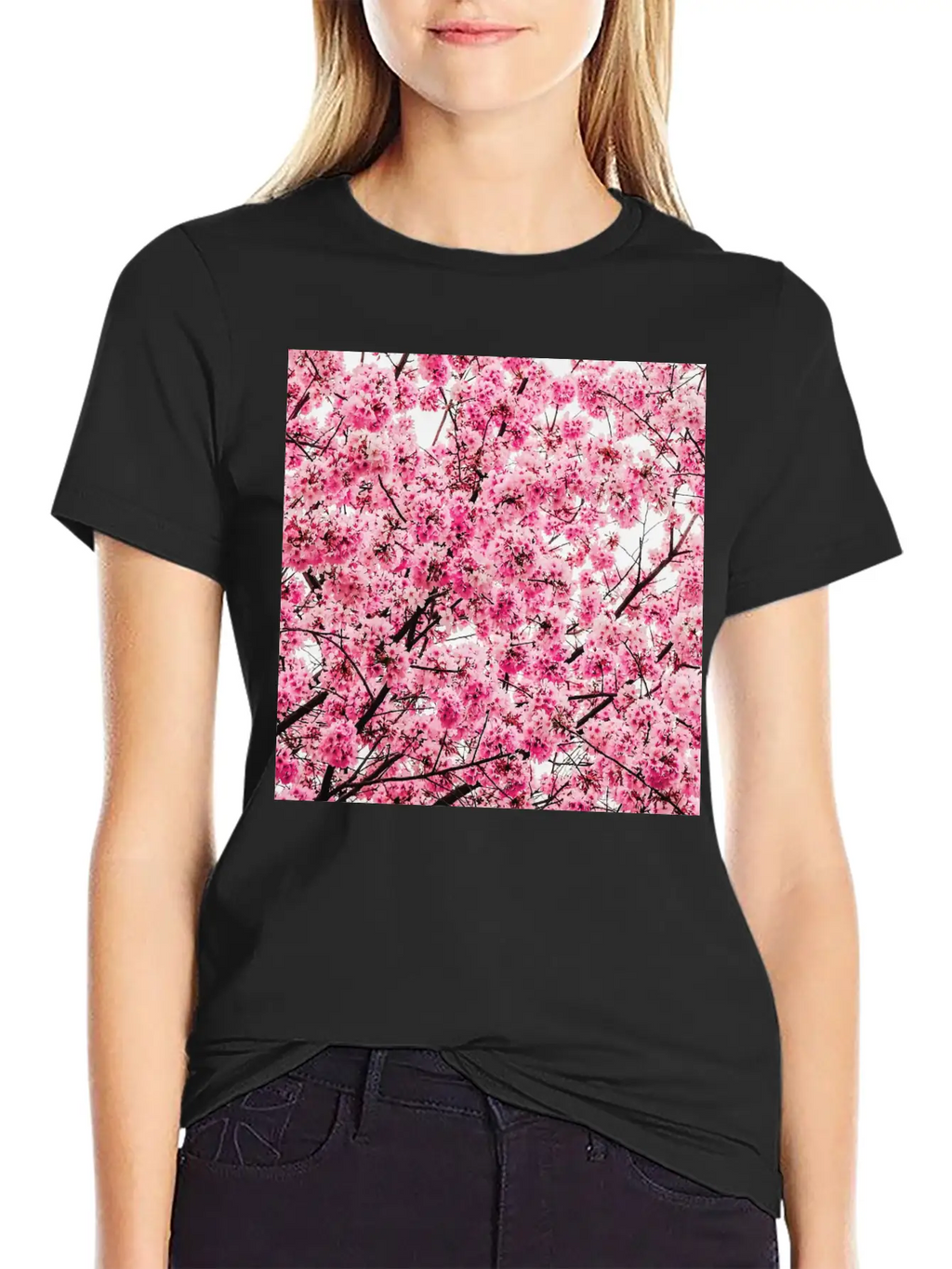 Sakura Tree - Cool Pattern Print Cherry Blossom Classic Cotton Tee – Unisex Comfort For Any Season