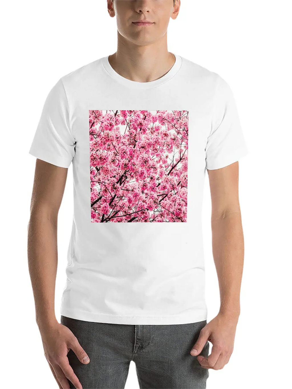 Sakura Tree - Cool Pattern Print Cherry Blossom Classic Cotton Tee – Unisex Comfort For Any Season