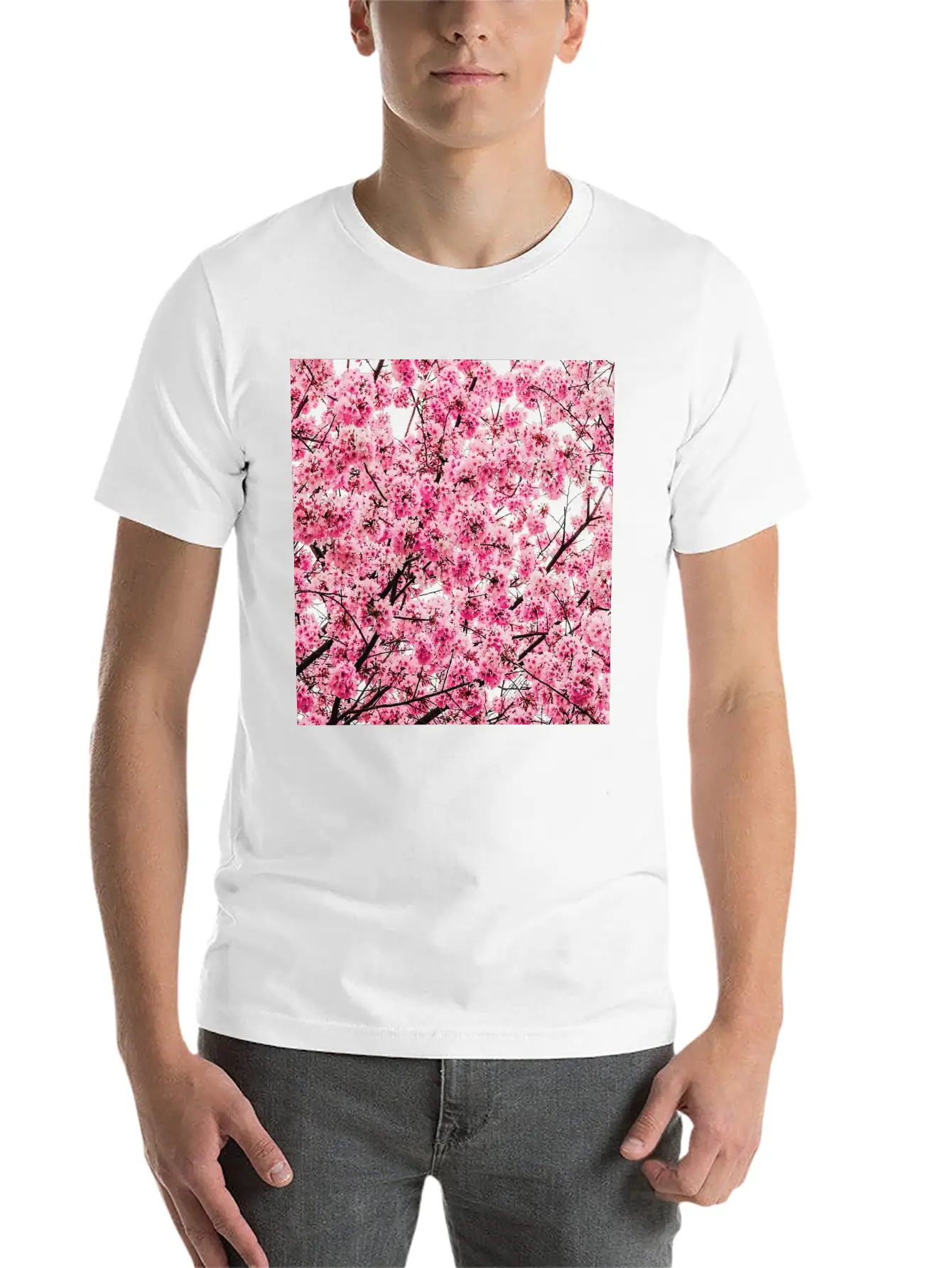 Sakura Tree - Cool Pattern Print Cherry Blossom Classic Cotton Tee – Unisex Comfort For Any Season