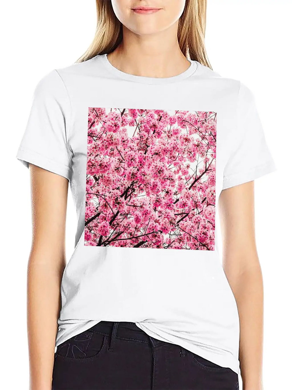 Sakura Tree - Cool Pattern Print Cherry Blossom Classic Cotton Tee – Unisex Comfort For Any Season