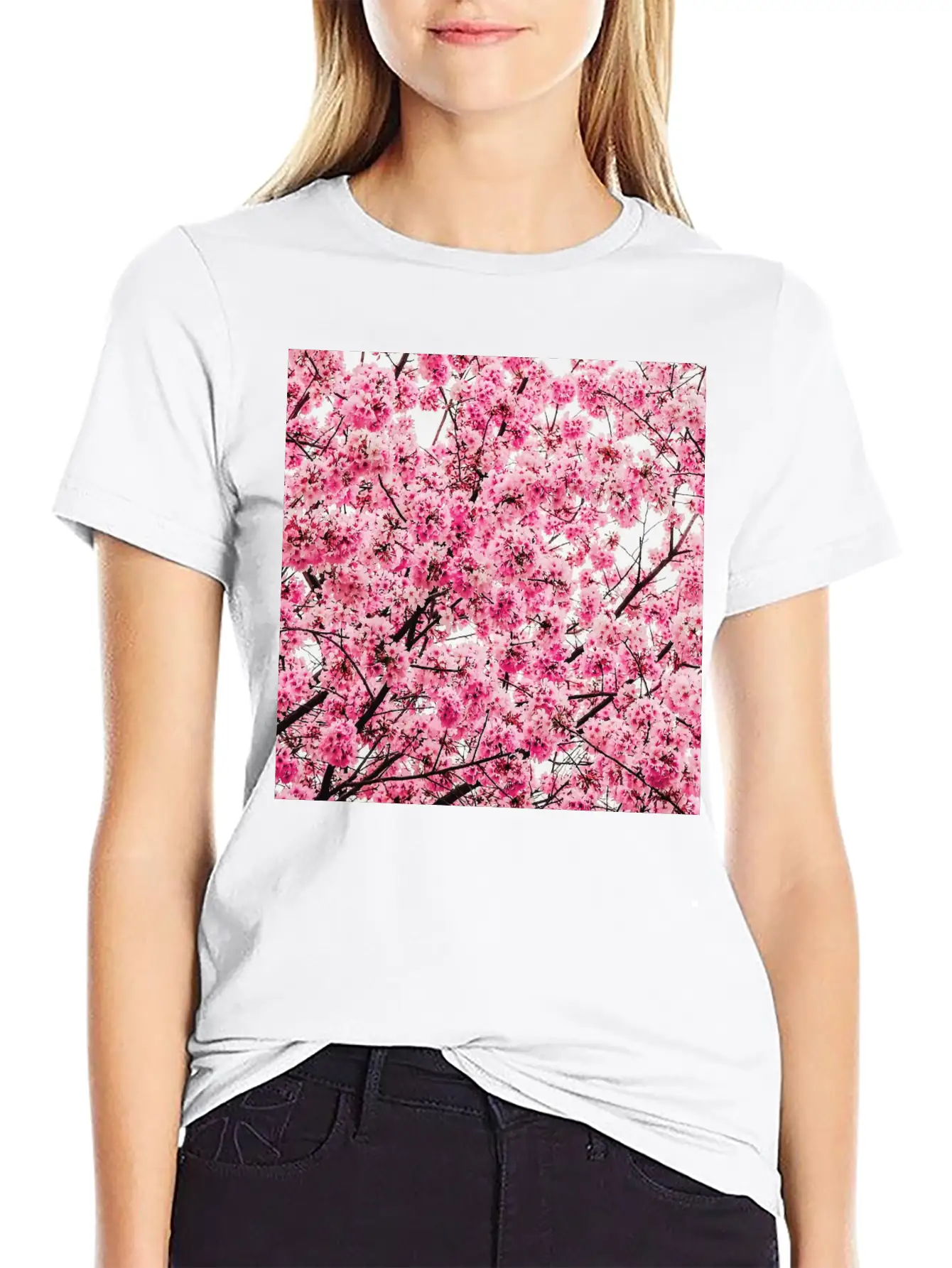 Sakura Tree - Cool Pattern Print Cherry Blossom Classic Cotton Tee – Unisex Comfort For Any Season