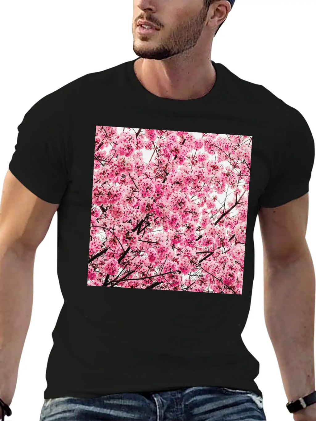 Sakura Tree - Cool Pattern Print Cherry Blossom Classic Cotton Tee – Unisex Comfort For Any Season