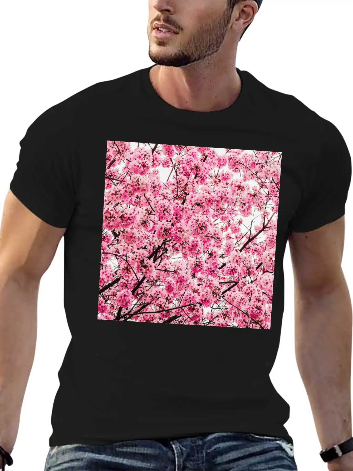 Sakura Tree - Cool Pattern Print Cherry Blossom Classic Cotton Tee – Unisex Comfort For Any Season