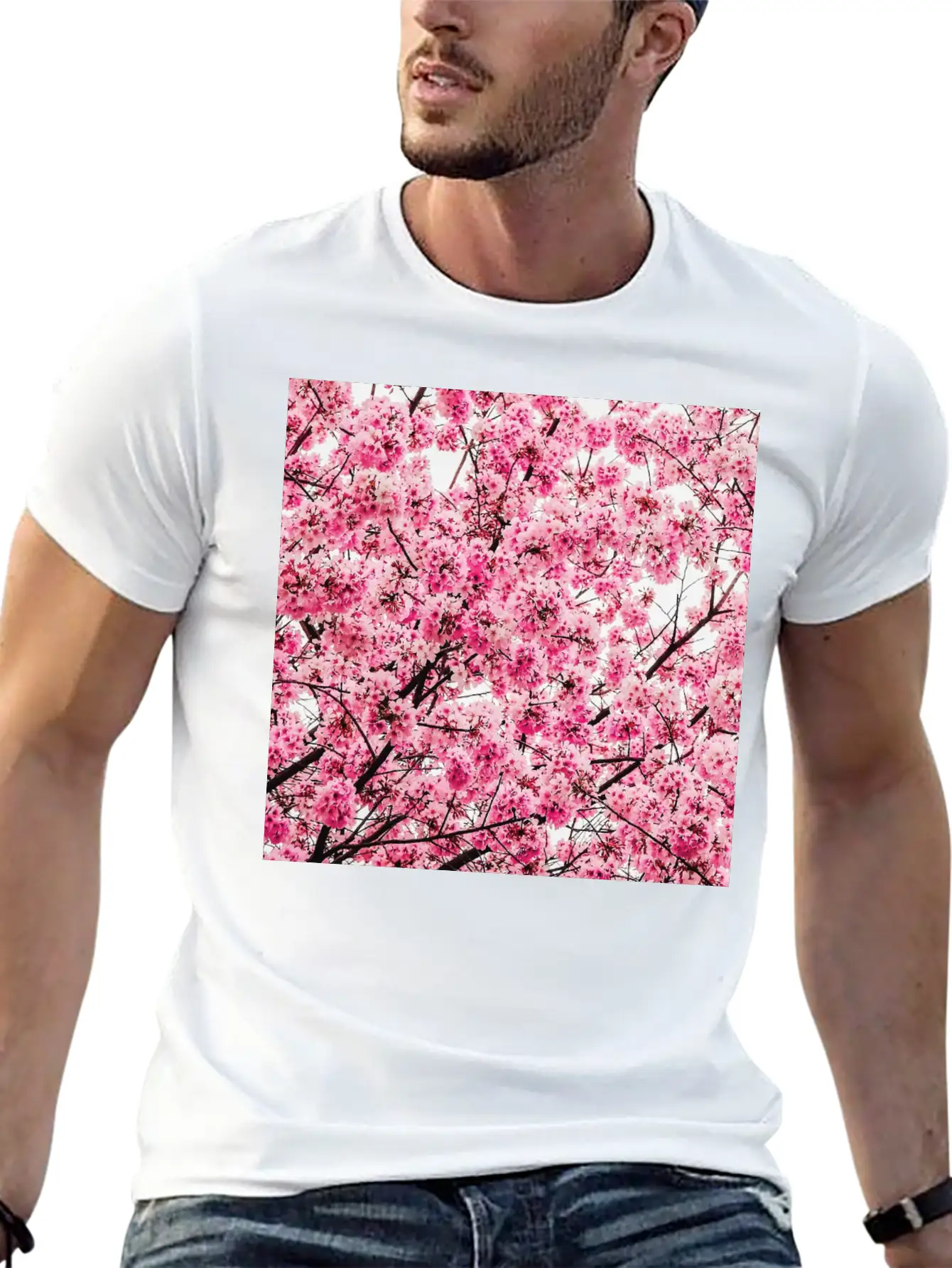 Sakura Tree - Cool Pattern Print Cherry Blossom Classic Cotton Tee – Unisex Comfort For Any Season