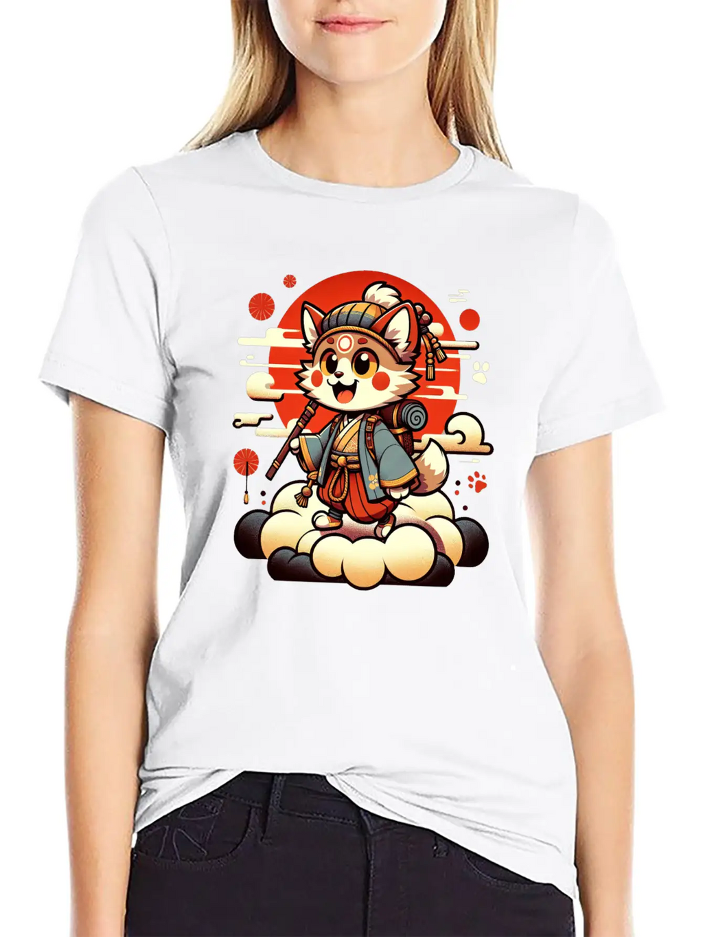 Samurai Fox - Dawn Of The Shogun Stylish Everyday T-Shirt – Unisex Basic Cotton Tee