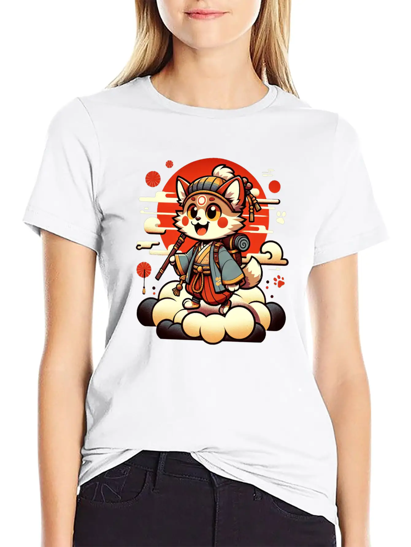 Samurai Fox - Dawn Of The Shogun Stylish Everyday T-Shirt – Unisex Basic Cotton Tee
