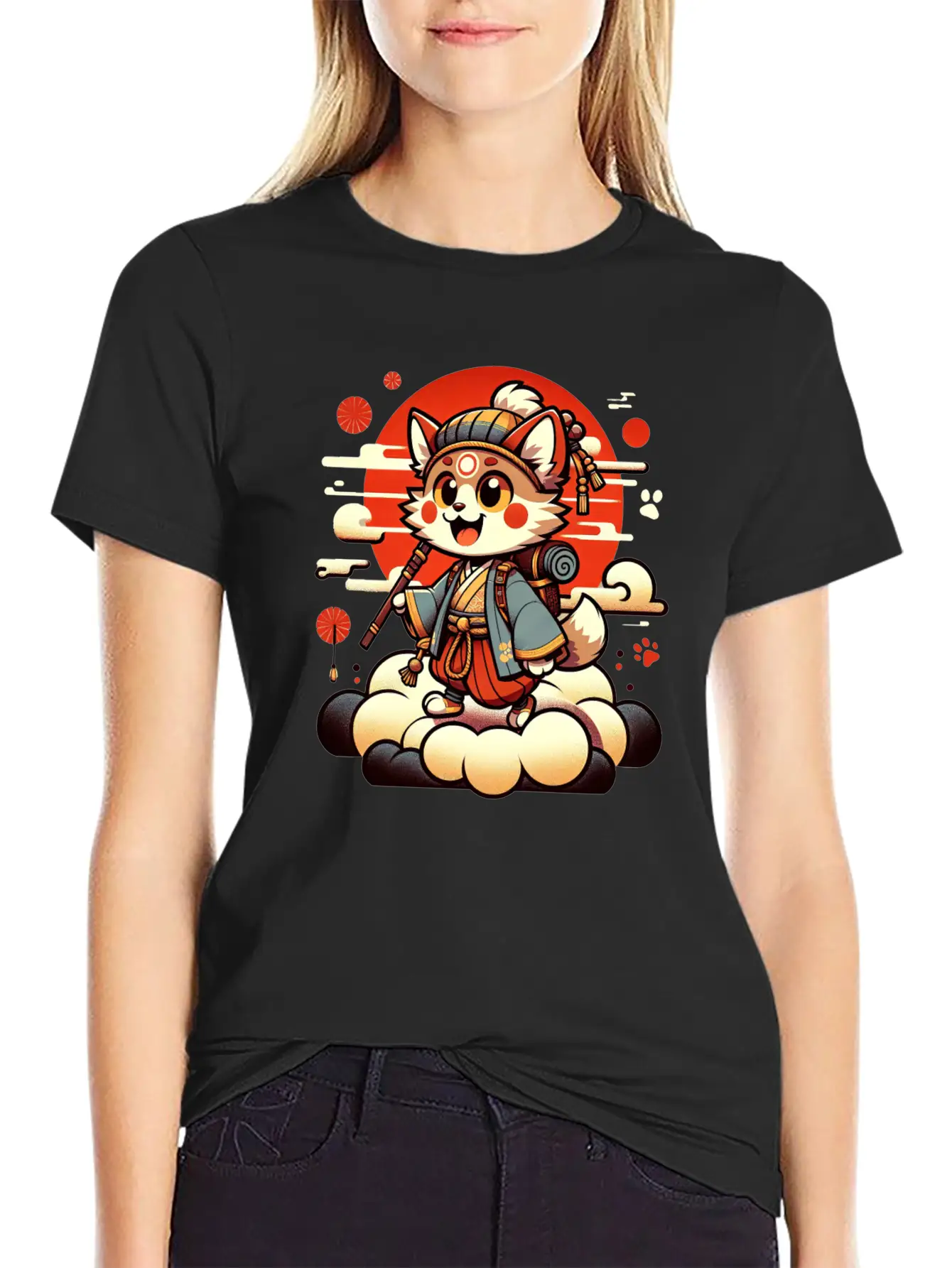 Samurai Fox - Dawn Of The Shogun Stylish Everyday T-Shirt – Unisex Basic Cotton Tee