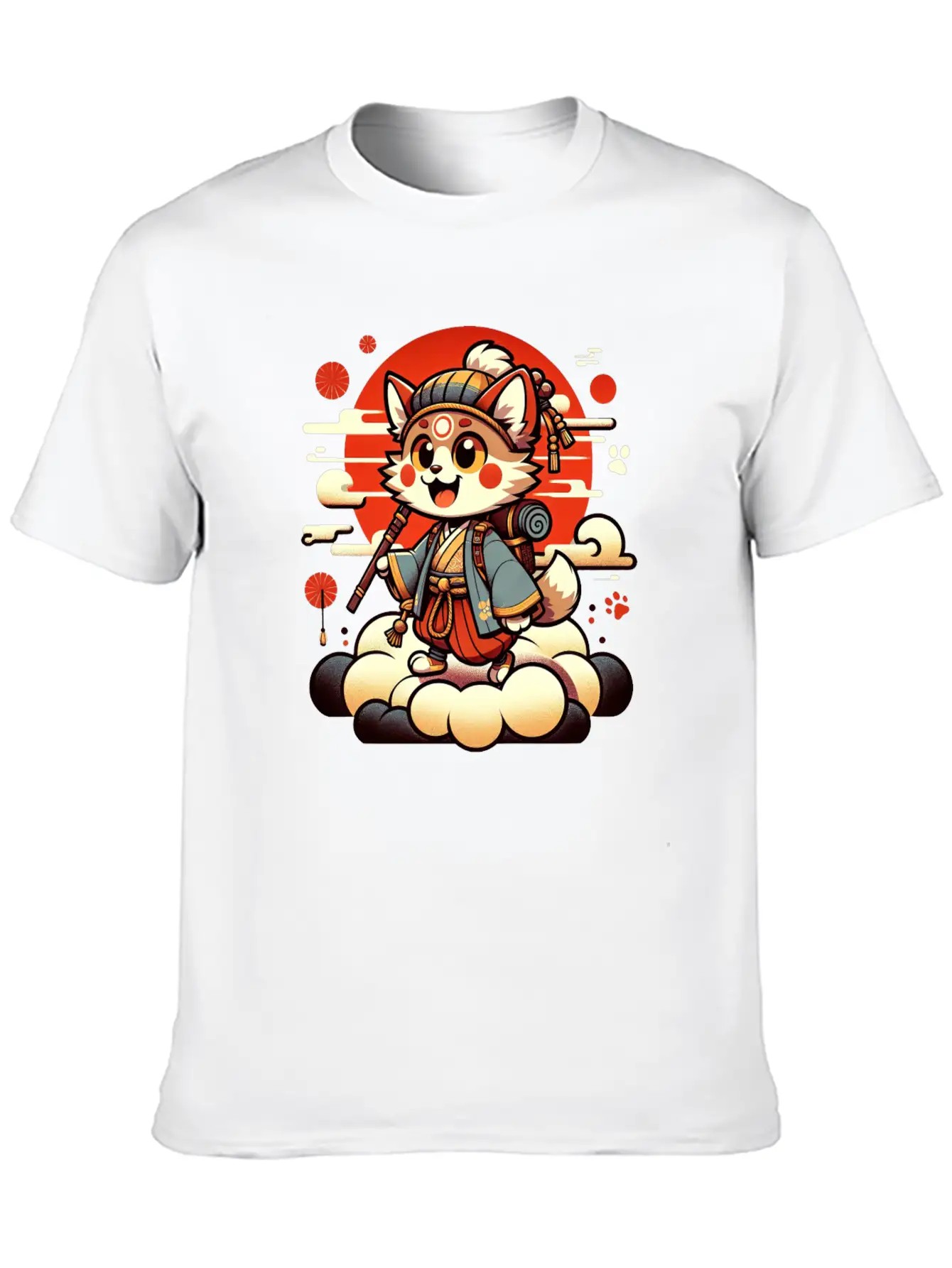 Samurai Fox - Dawn Of The Shogun Stylish Everyday T-Shirt – Unisex Basic Cotton Tee