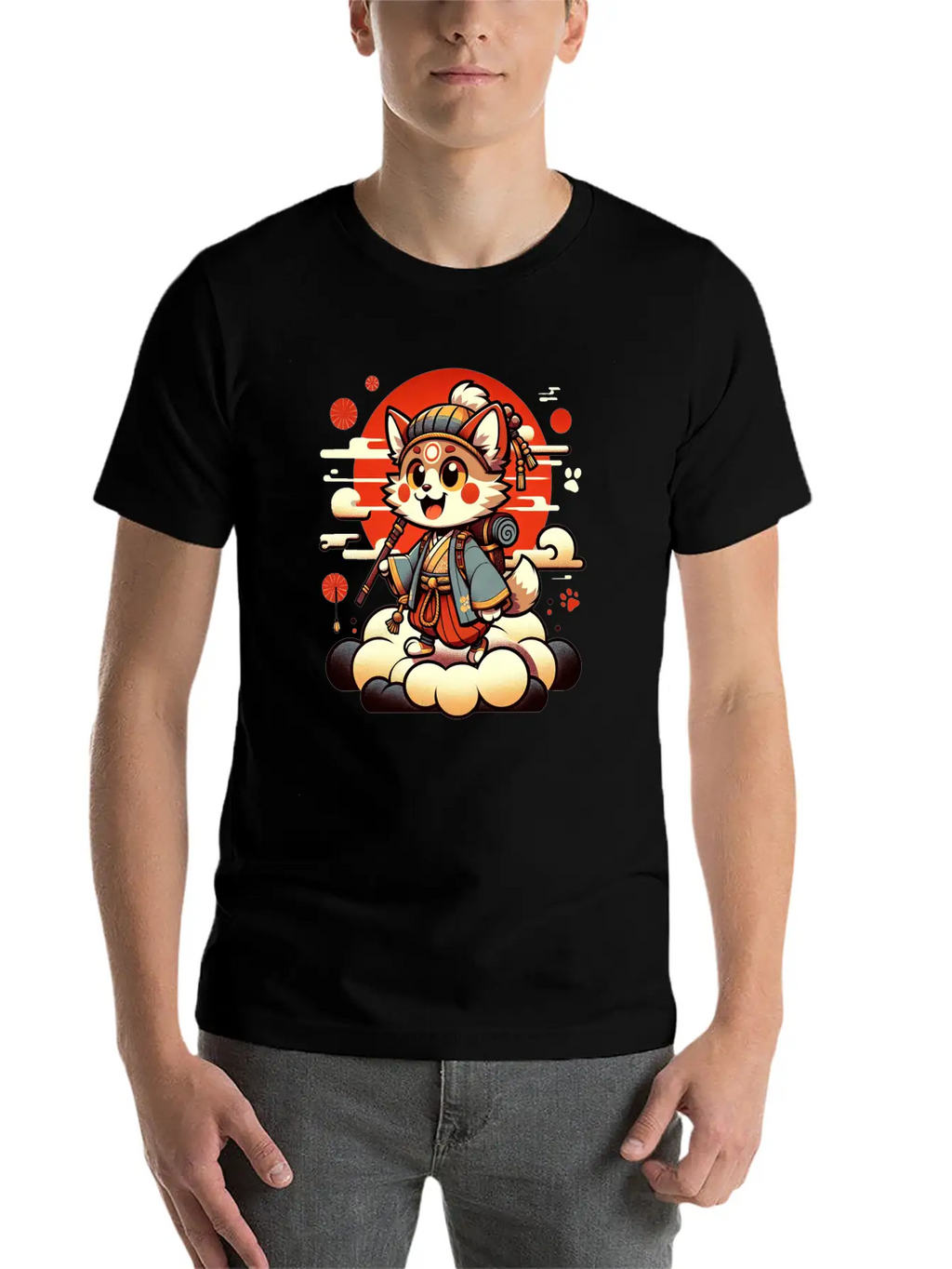 Samurai Fox - Dawn Of The Shogun Stylish Everyday T-Shirt – Unisex Basic Cotton Tee